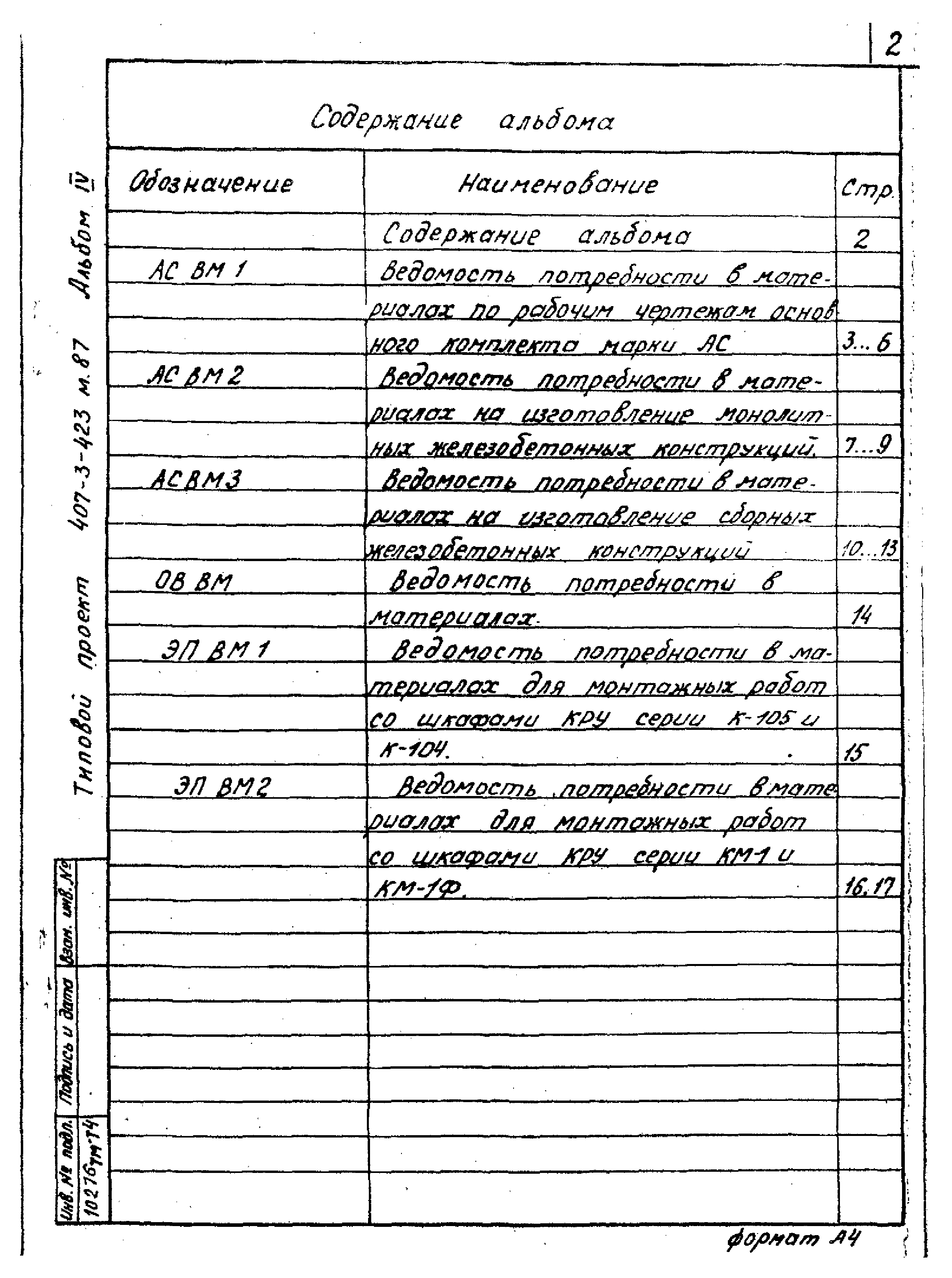 Типовой проект 407-3-423м.87