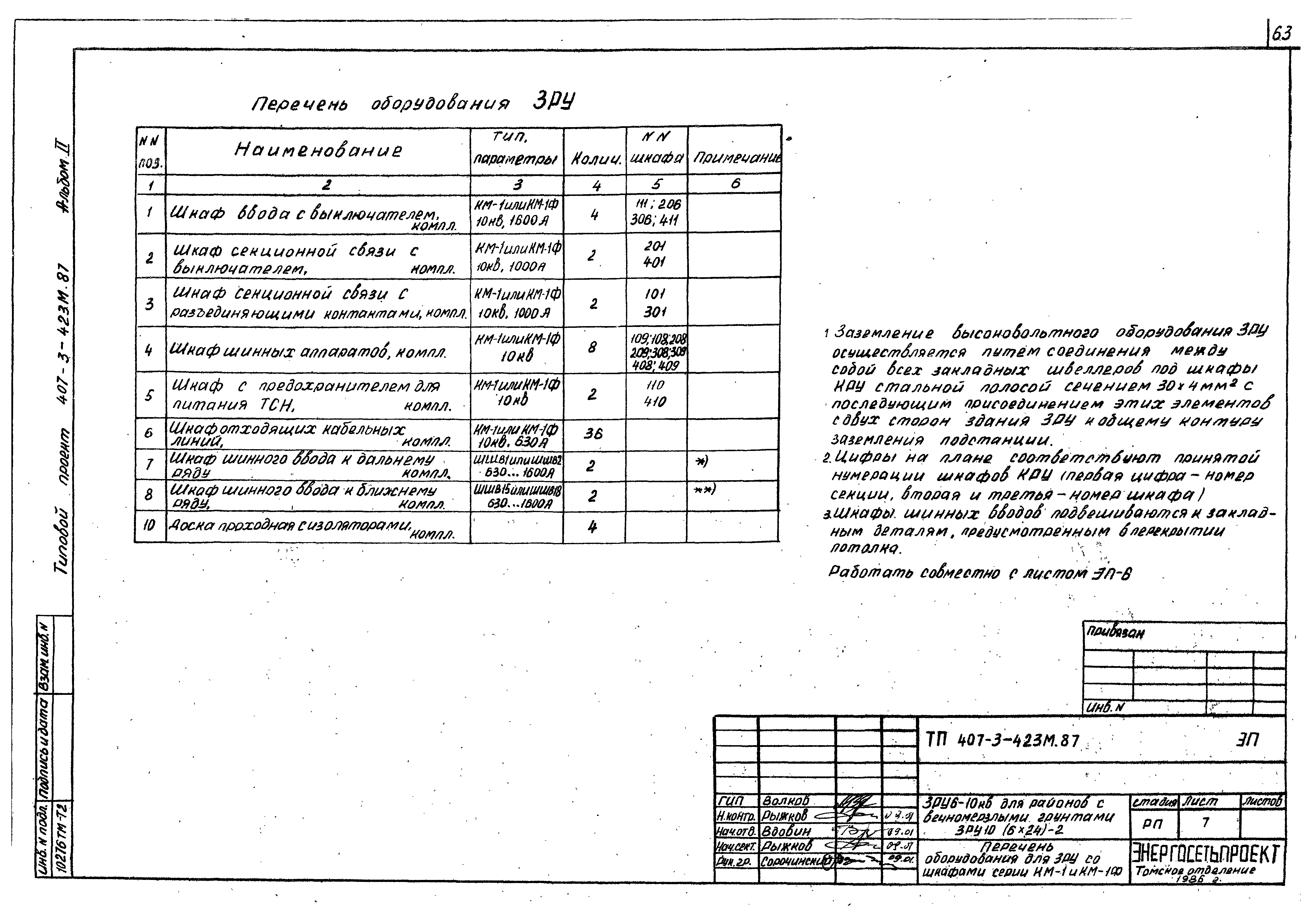 Типовой проект 407-3-423м.87