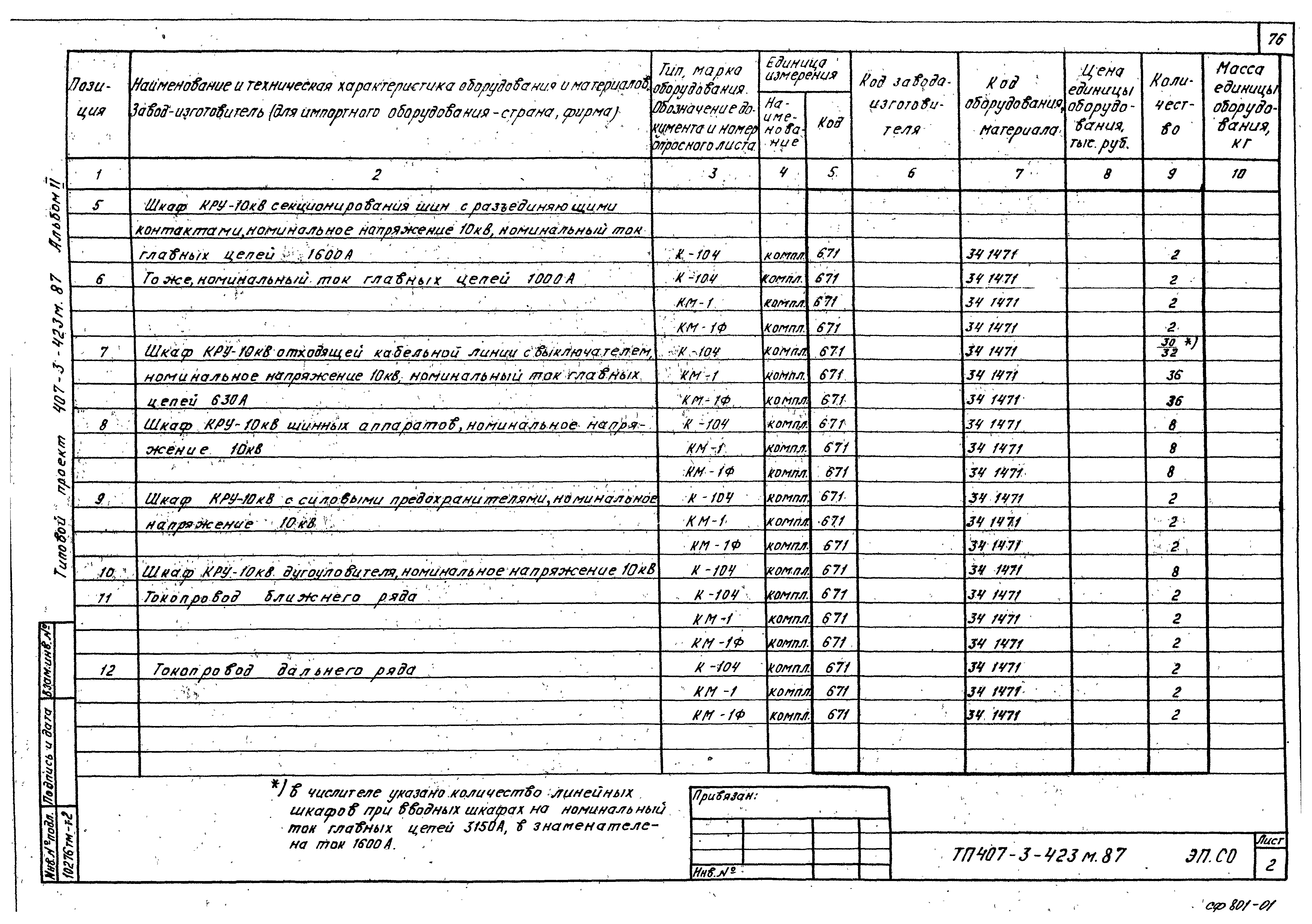 Типовой проект 407-3-423м.87