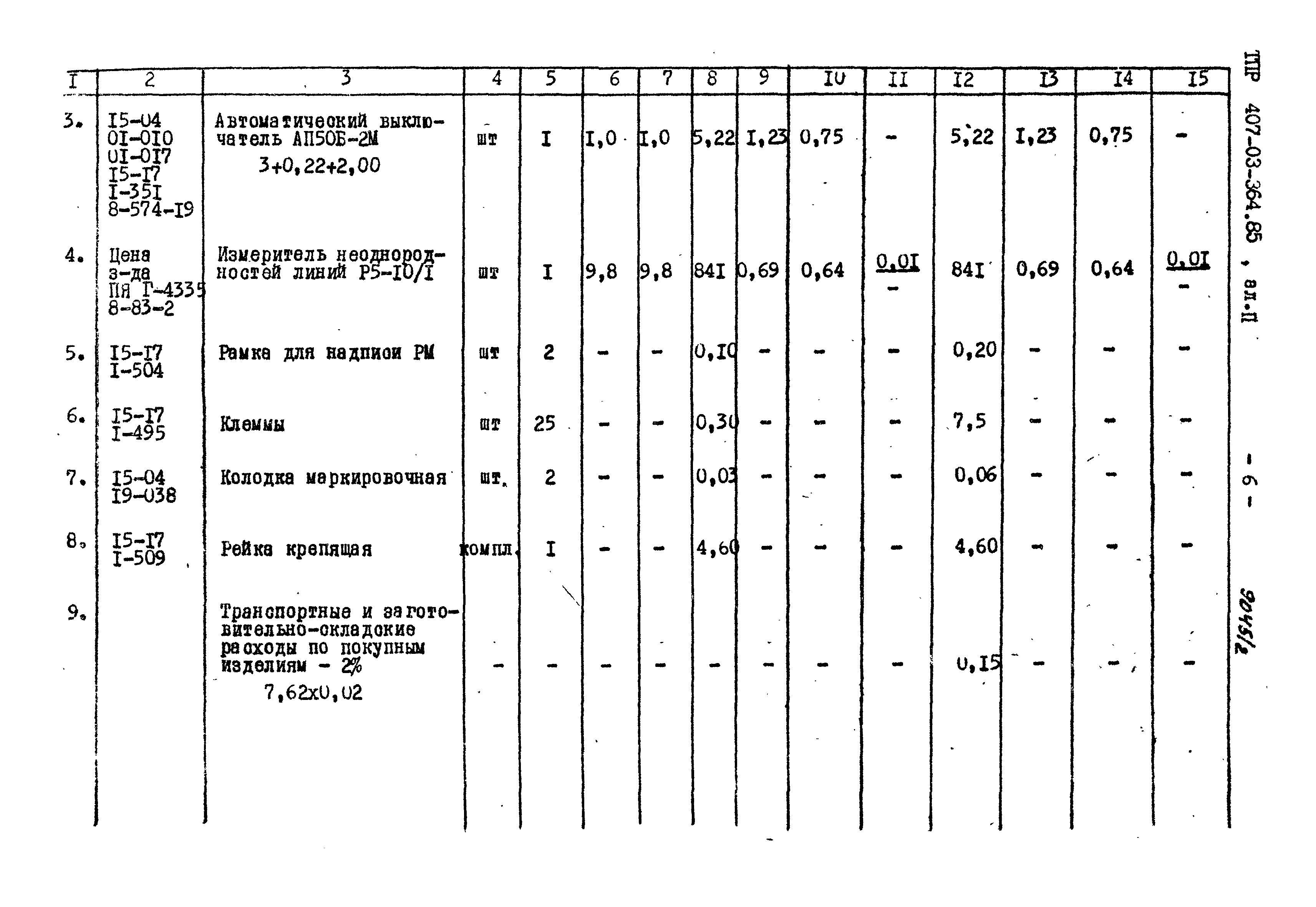 Типовые проектные решения 407-03-364.85