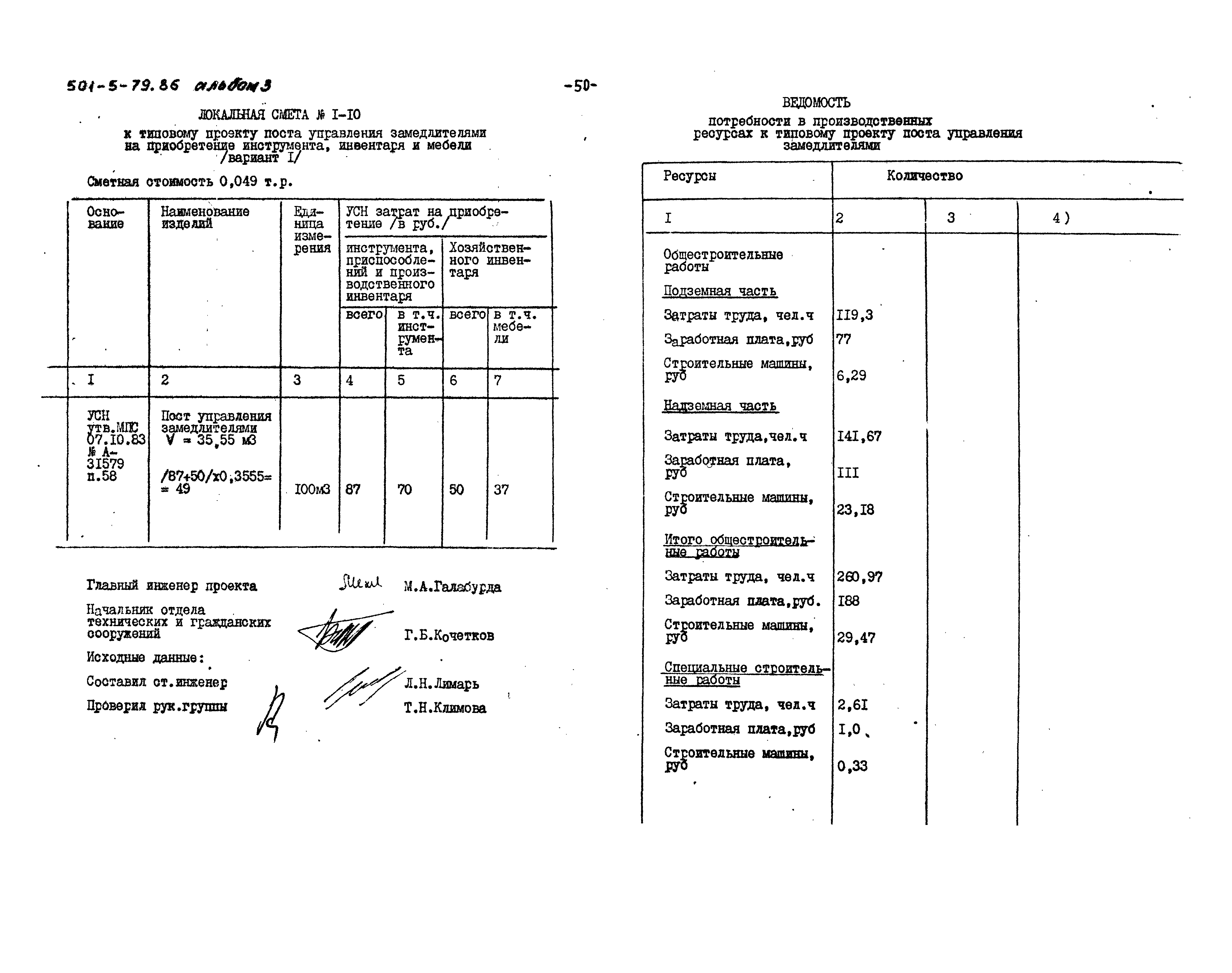 Типовой проект 501-5-79.86