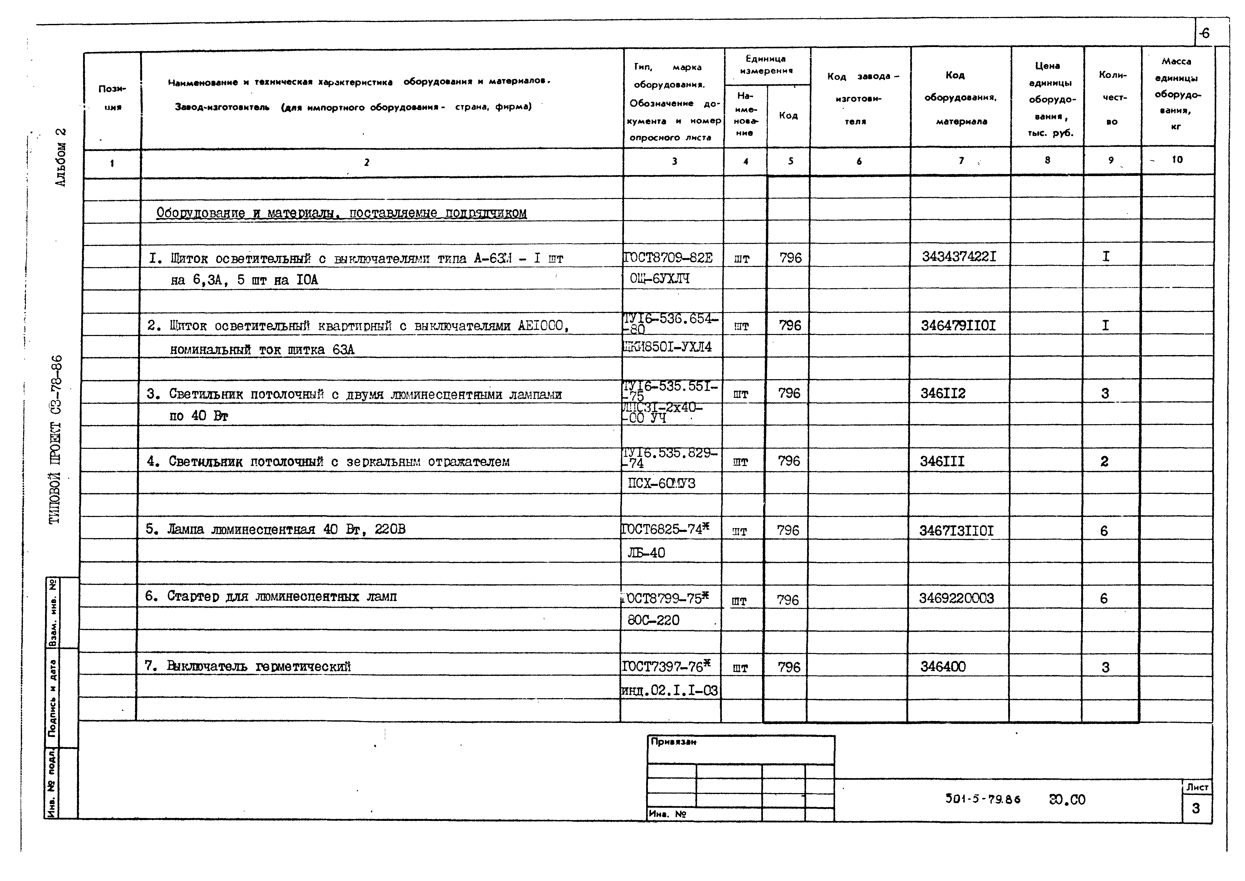 Типовой проект 501-5-79.86