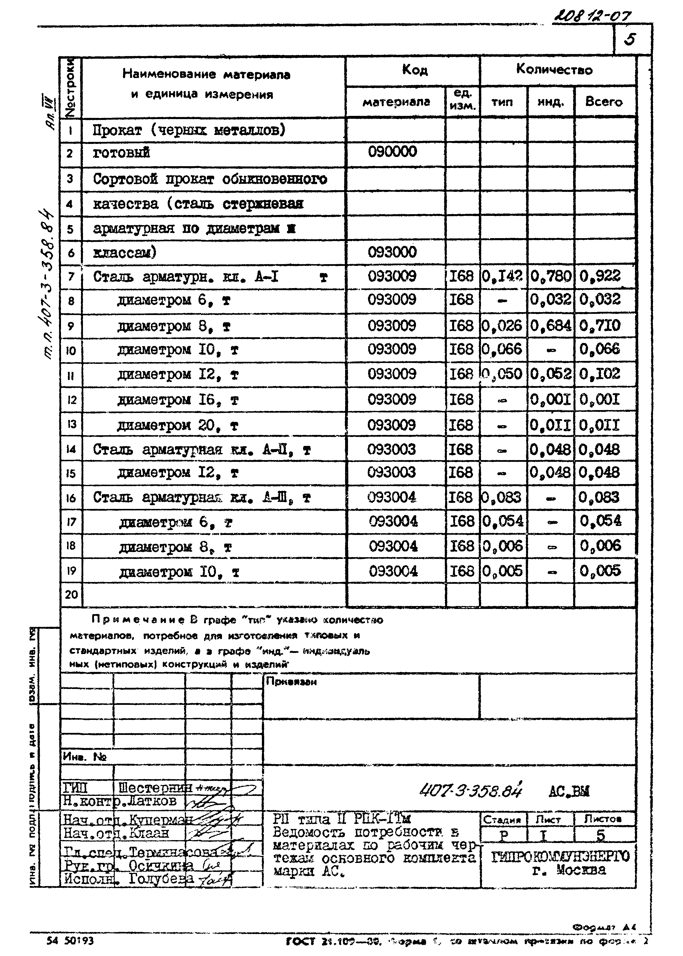 Типовой проект 407-3-358.84