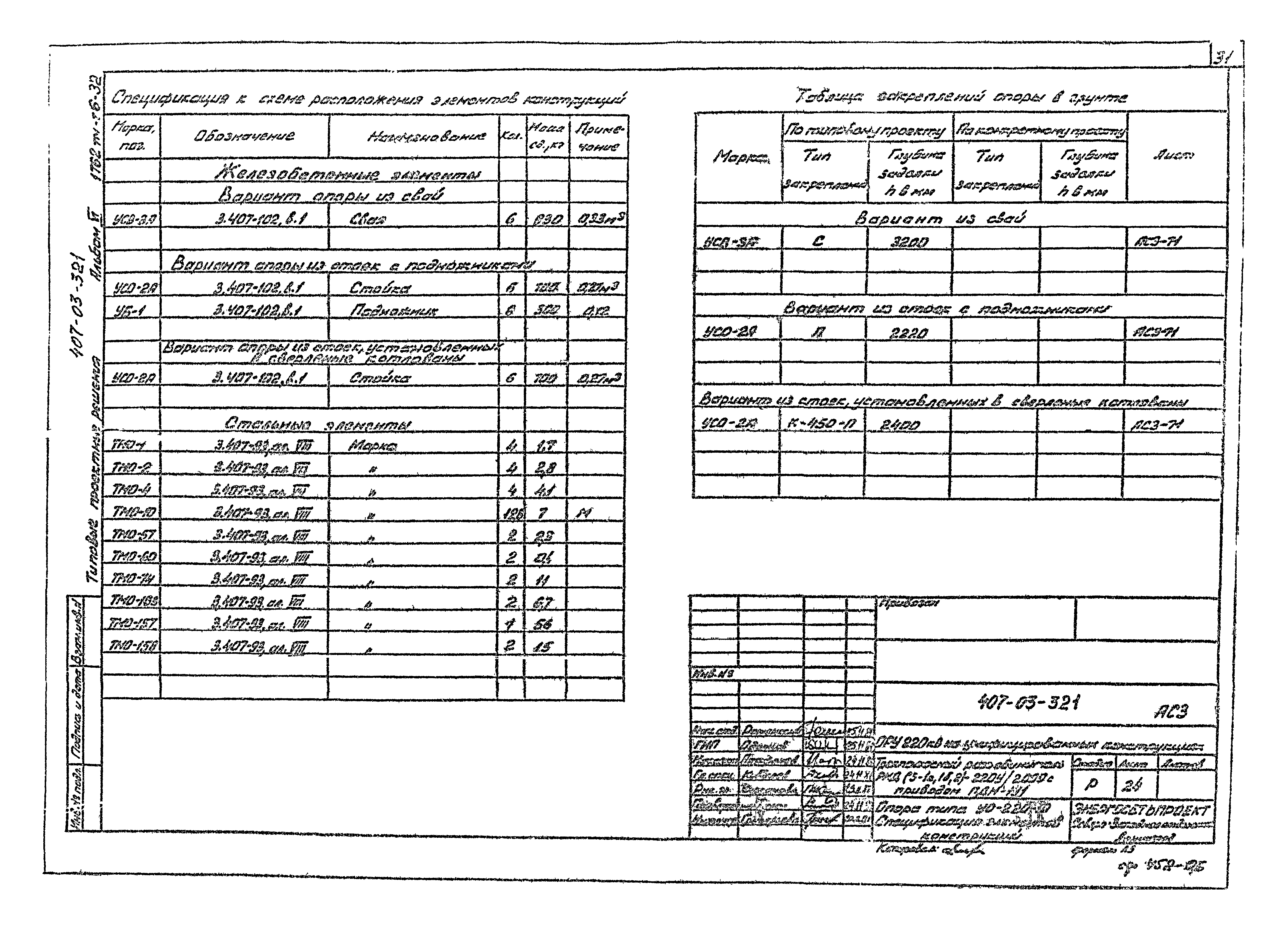 Типовые проектные решения 407-03-321