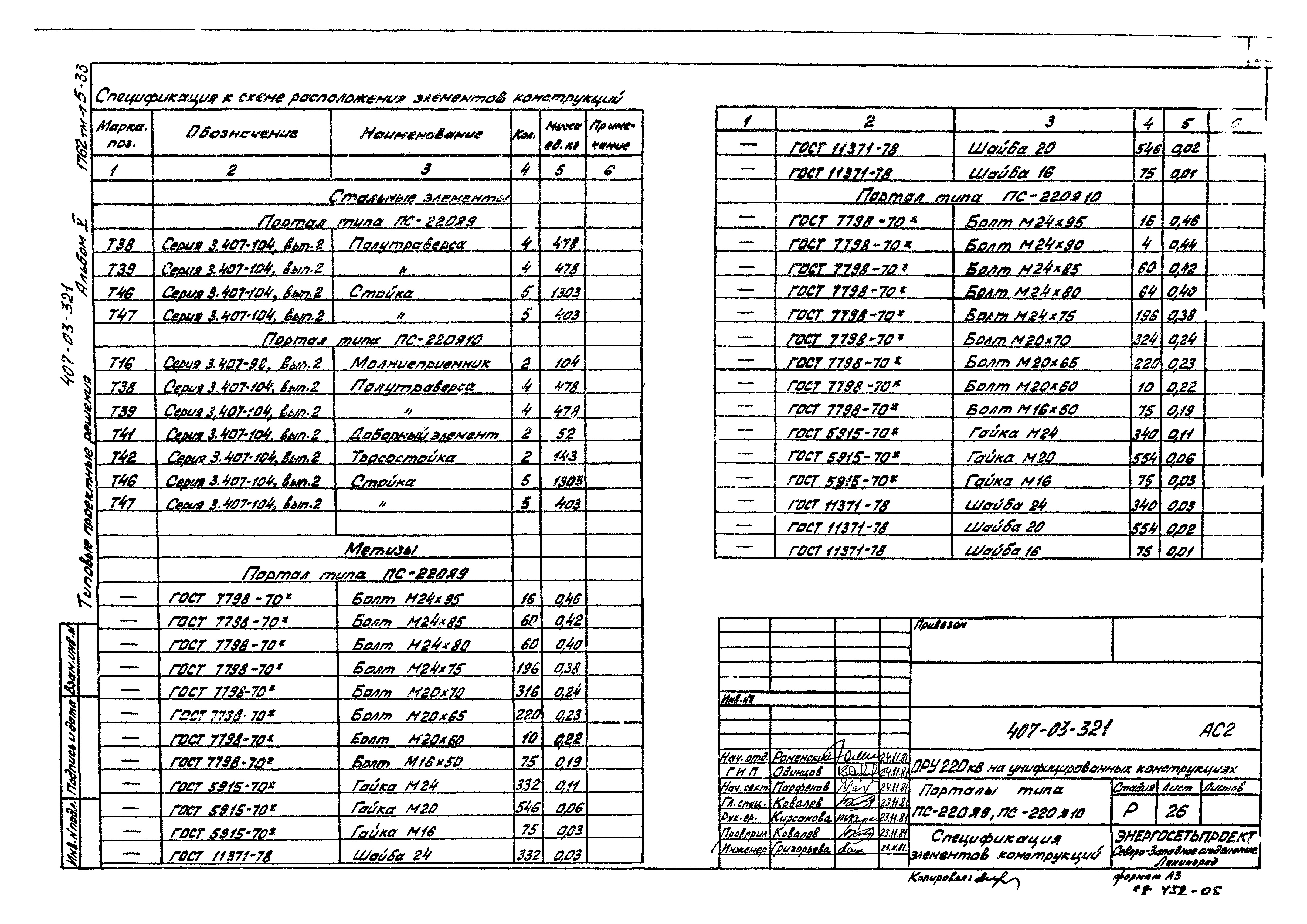 Типовые проектные решения 407-03-321