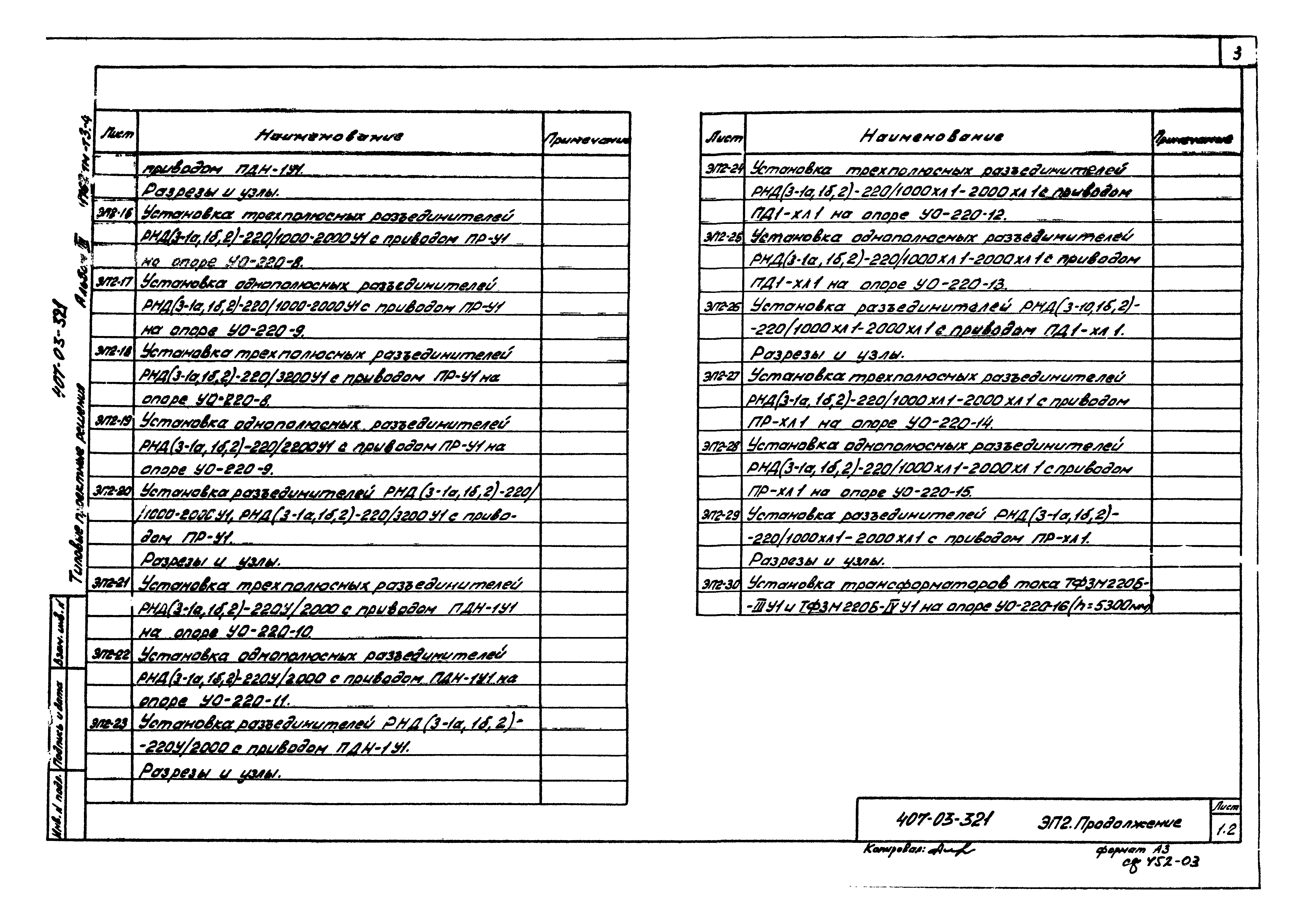 Типовые проектные решения 407-03-321