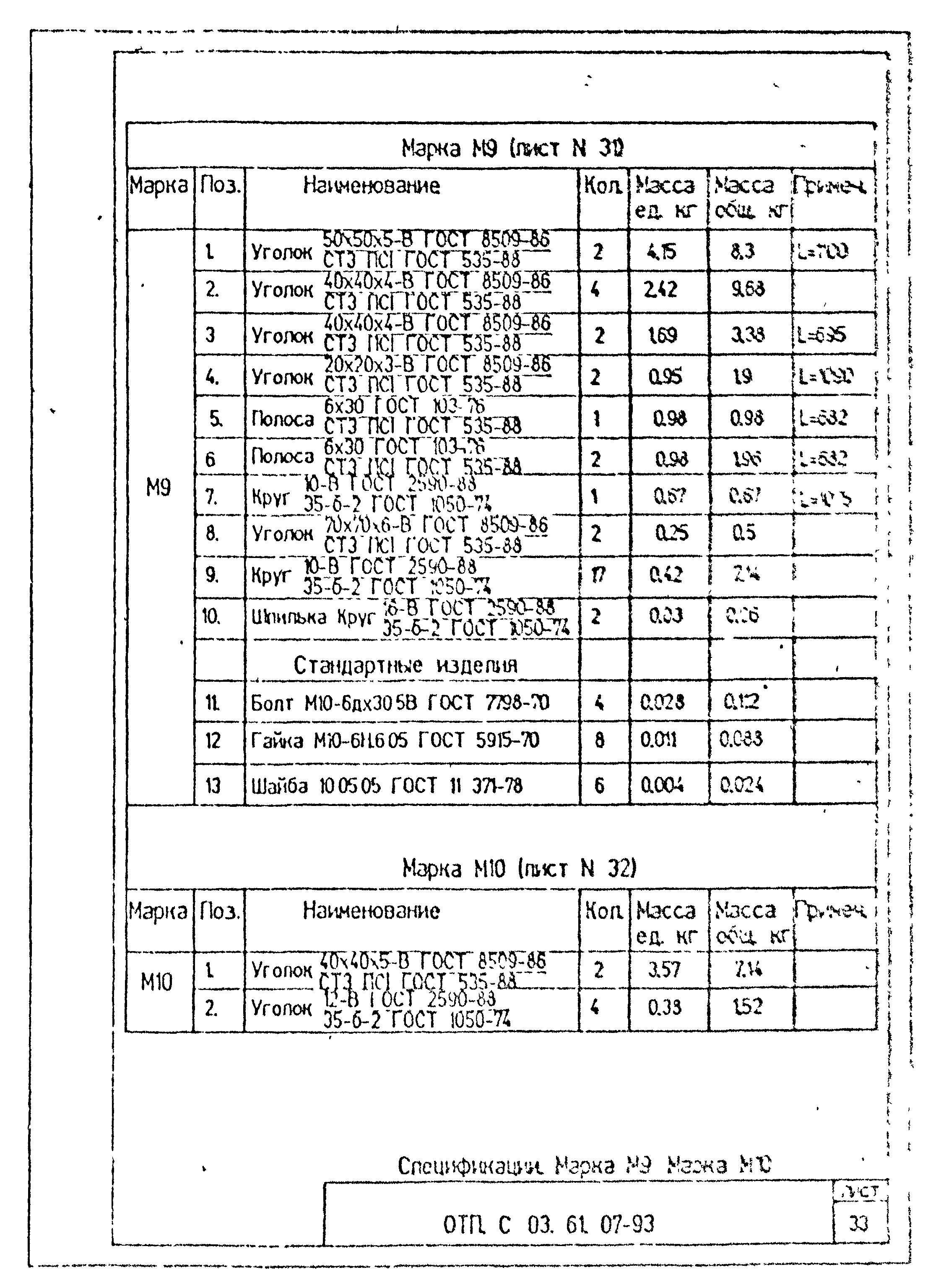 Типовой проект ОТП.С.03.61.07-93