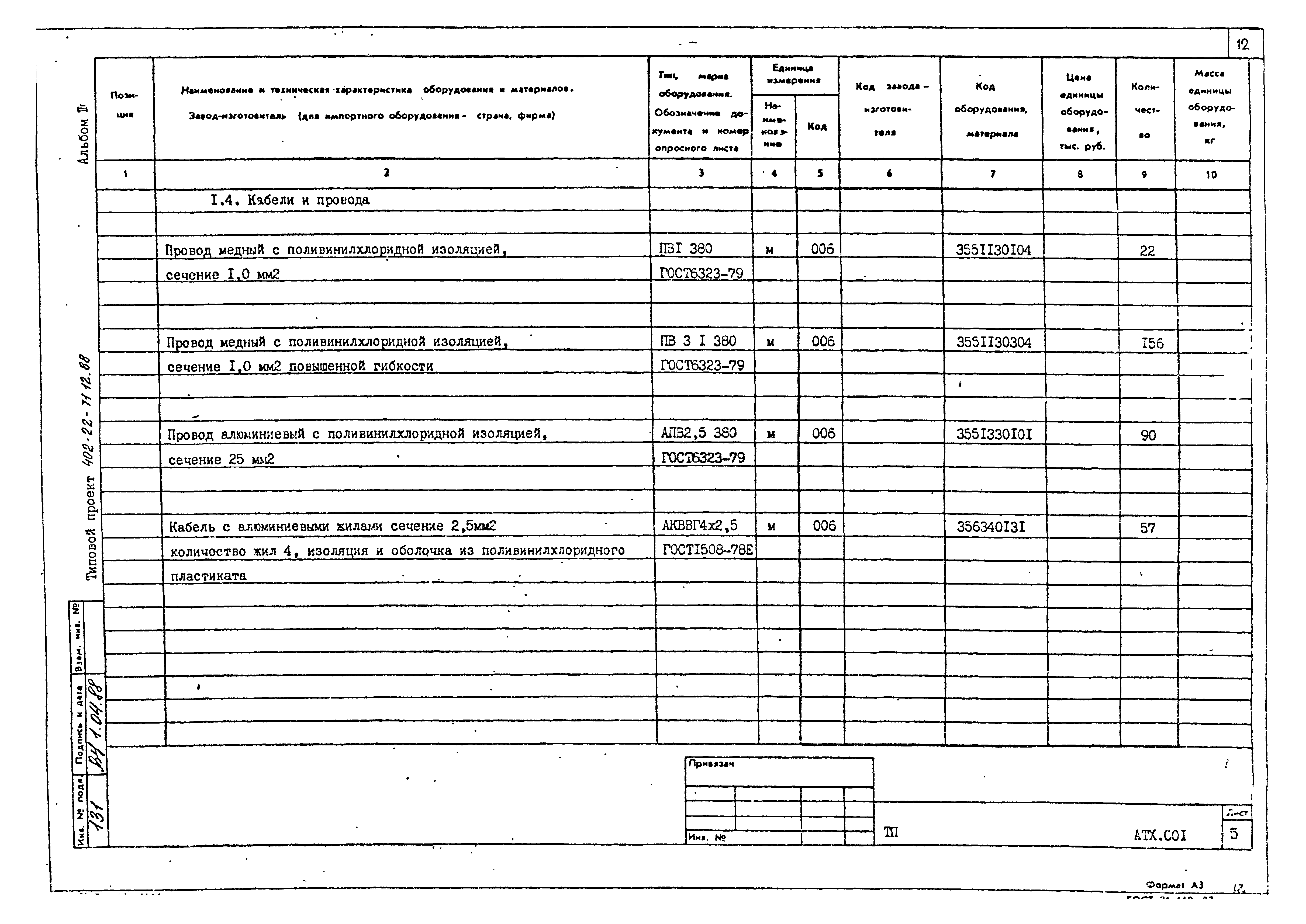 Типовой проект 402-22-71.12.88