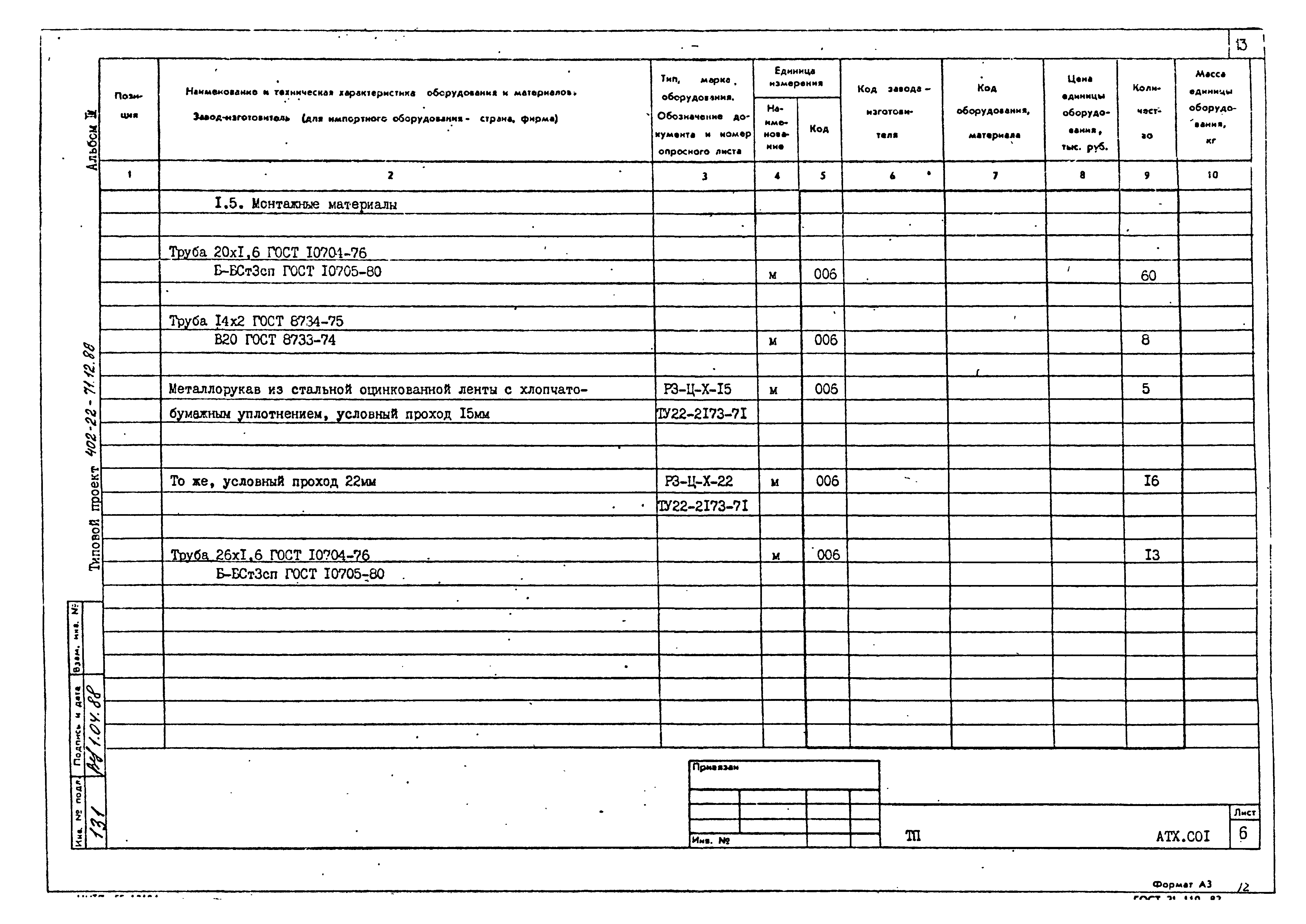 Типовой проект 402-22-71.12.88