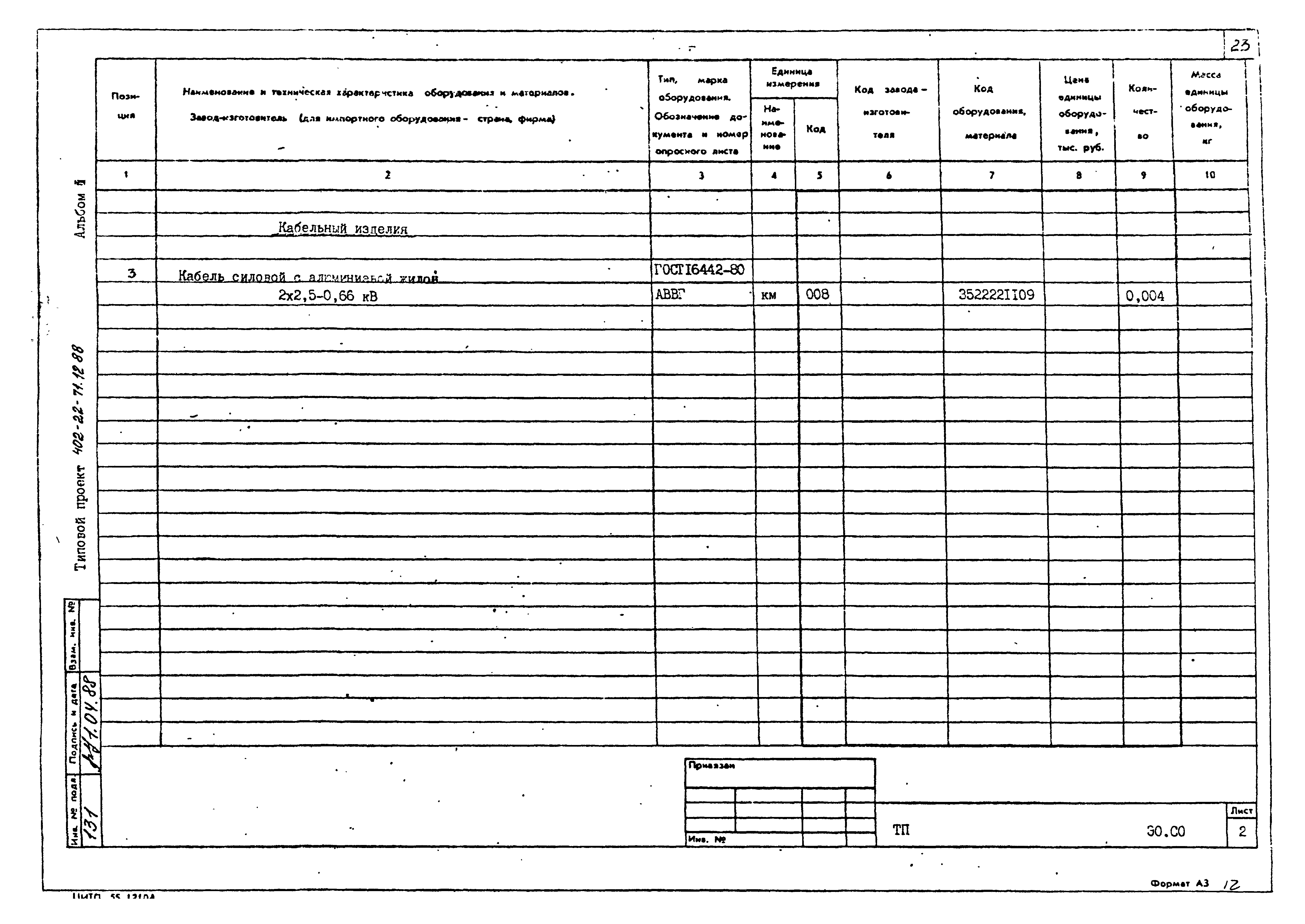 Типовой проект 402-22-71.12.88