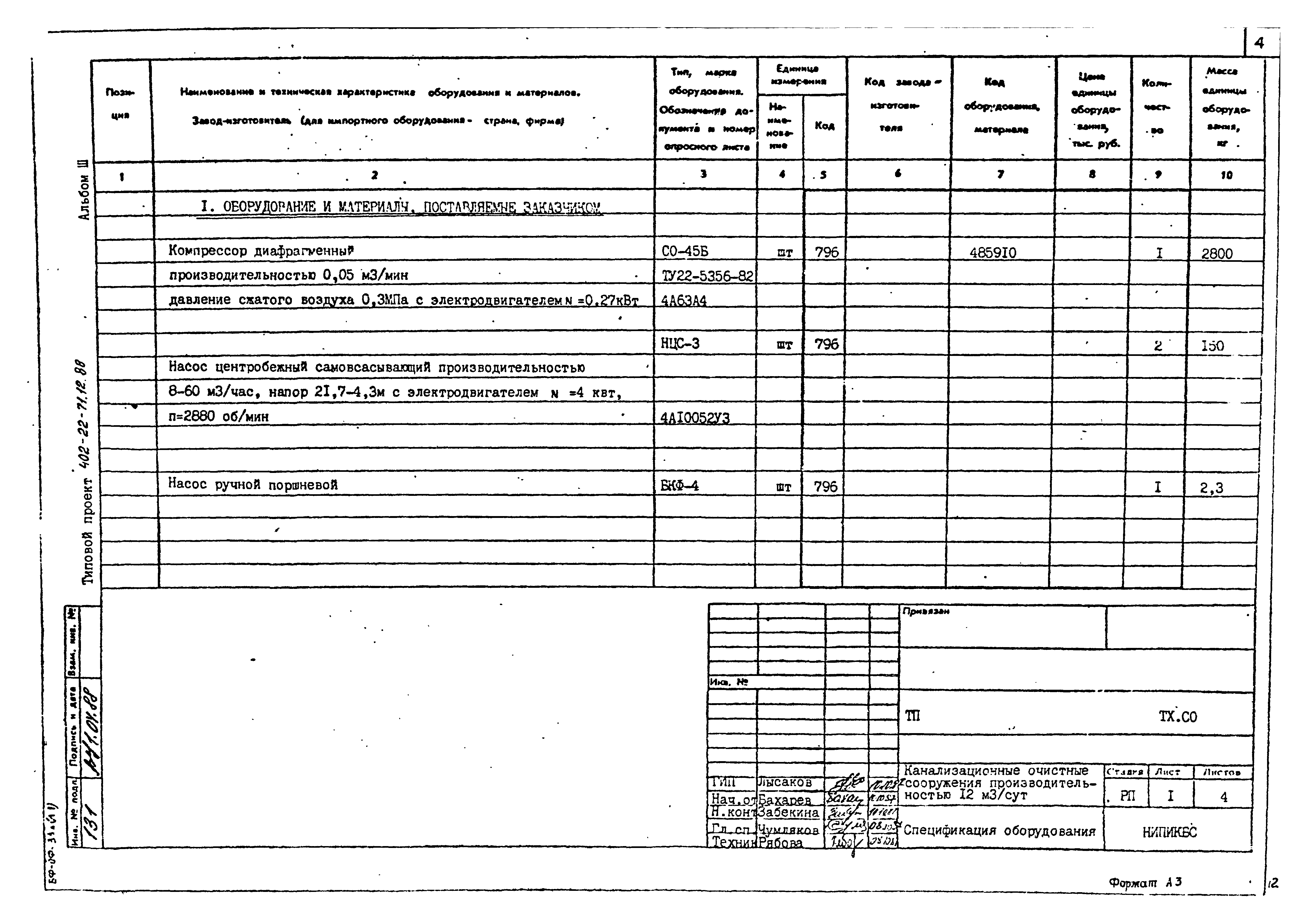 Типовой проект 402-22-71.12.88