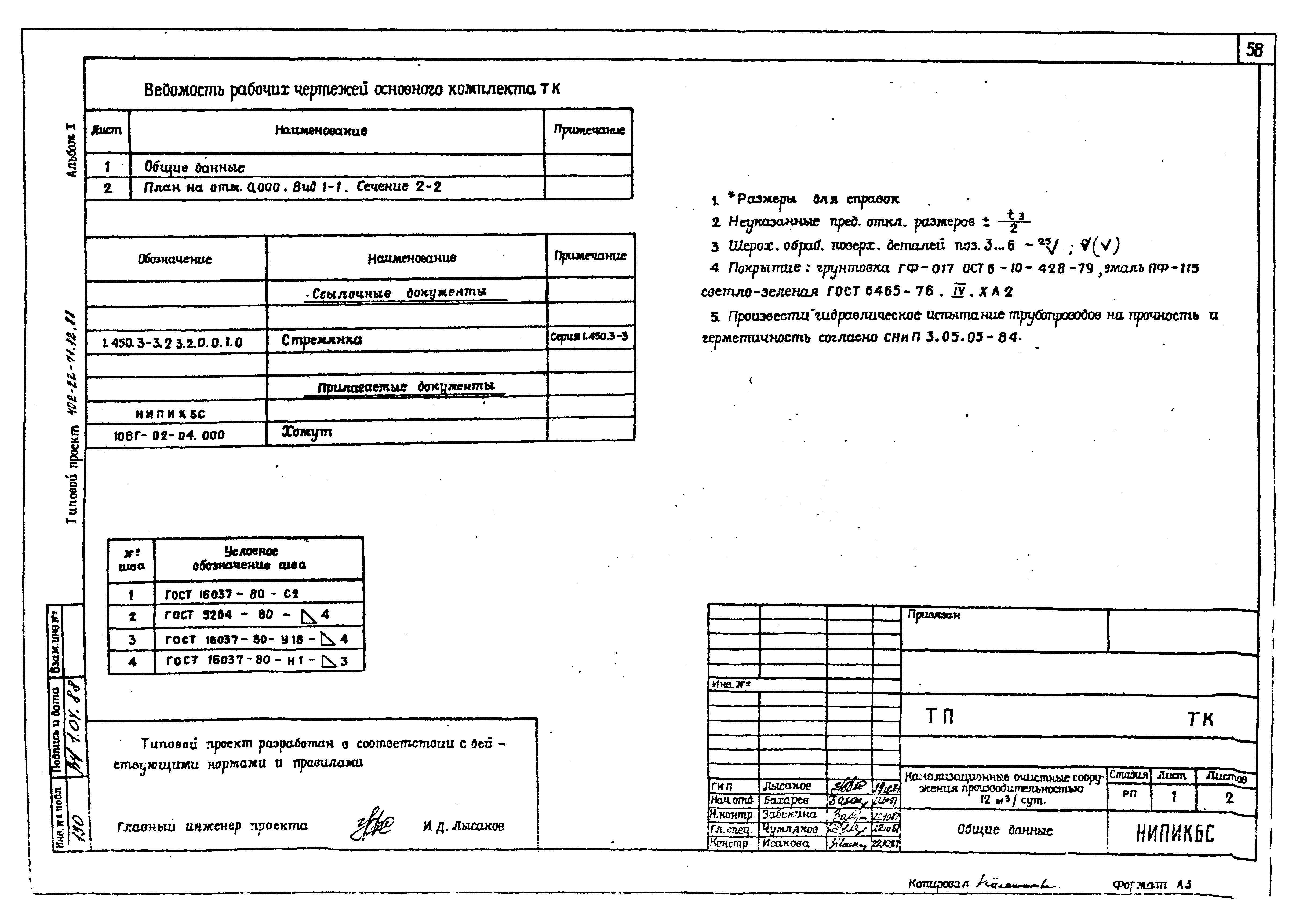 Типовой проект 402-22-71.12.88