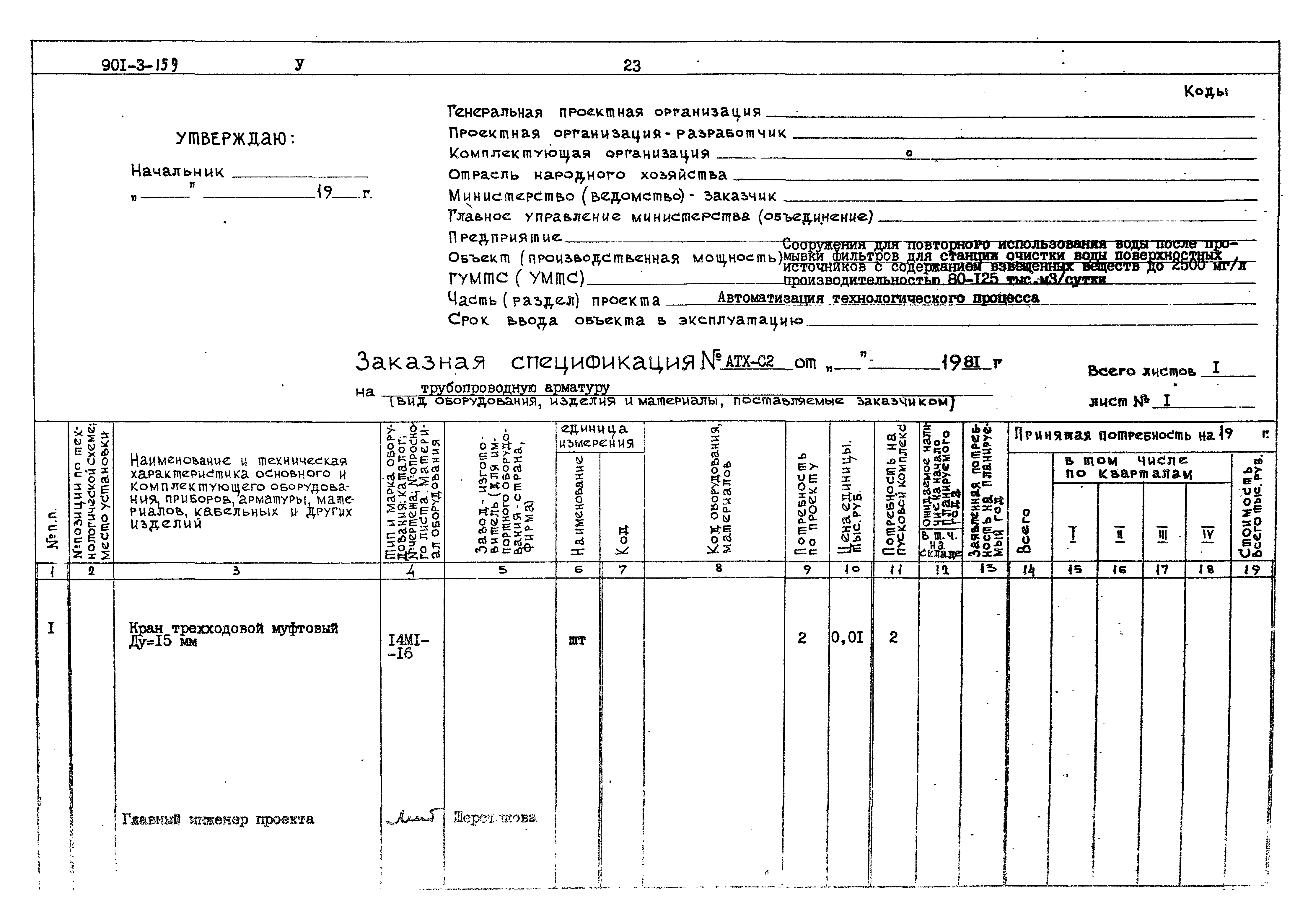 Типовой проект 901-3-159