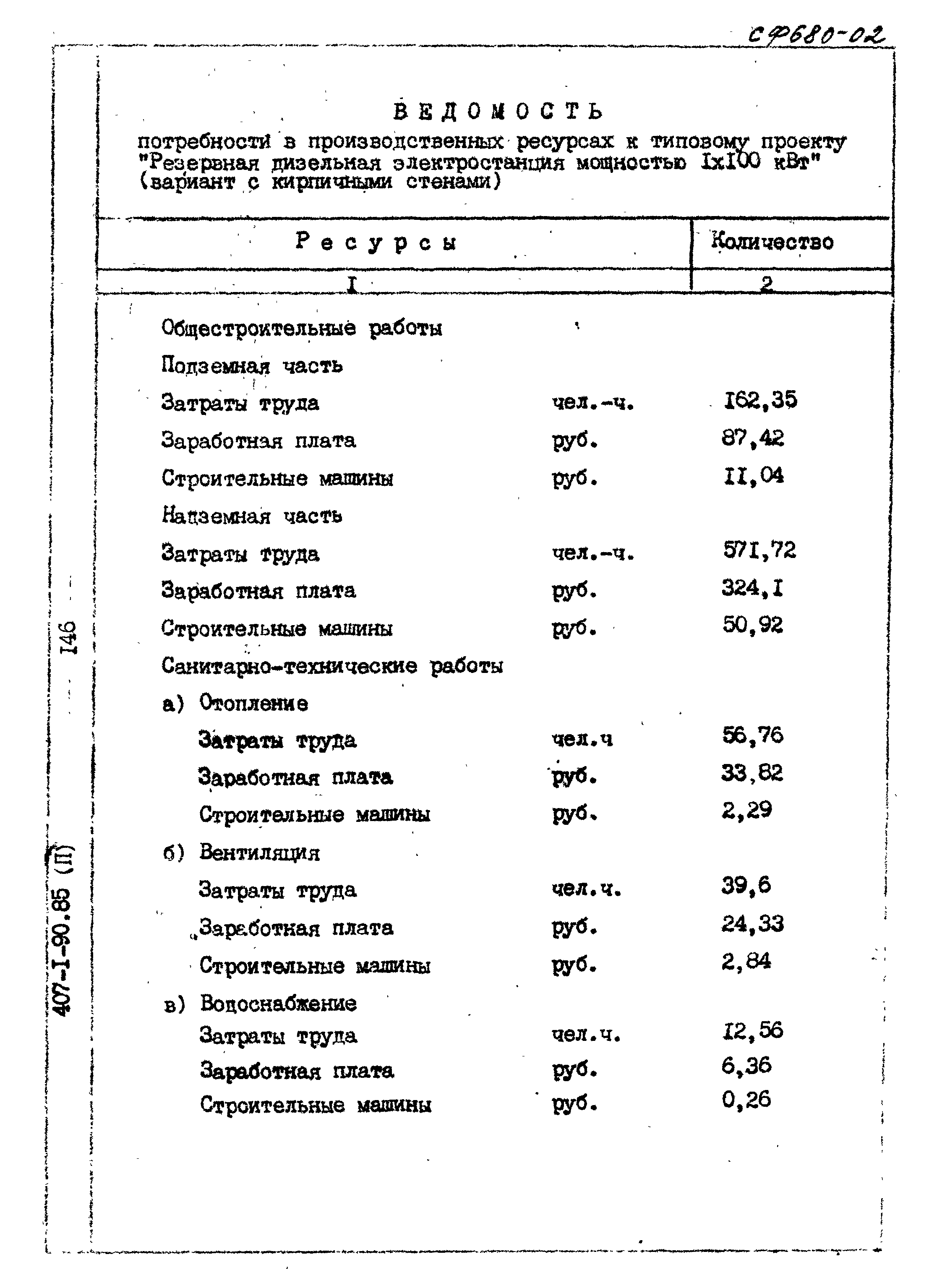 Типовой проект 407-1-90.85