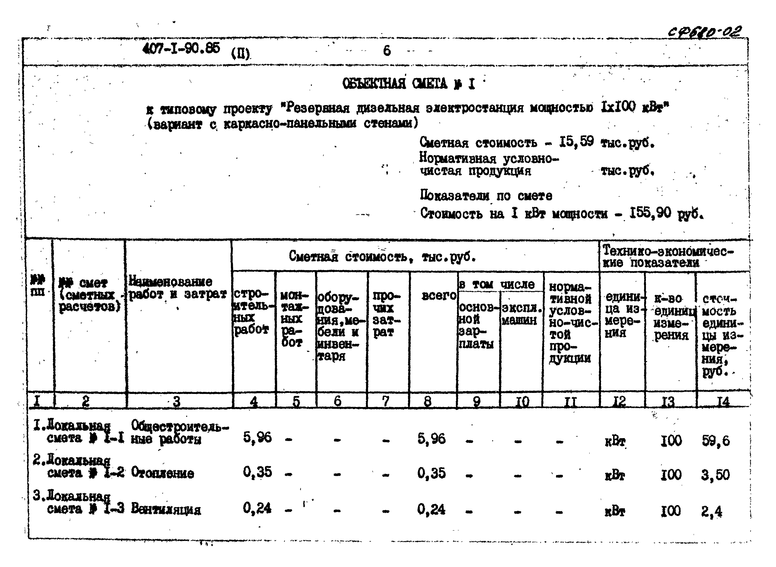 Типовой проект 407-1-90.85