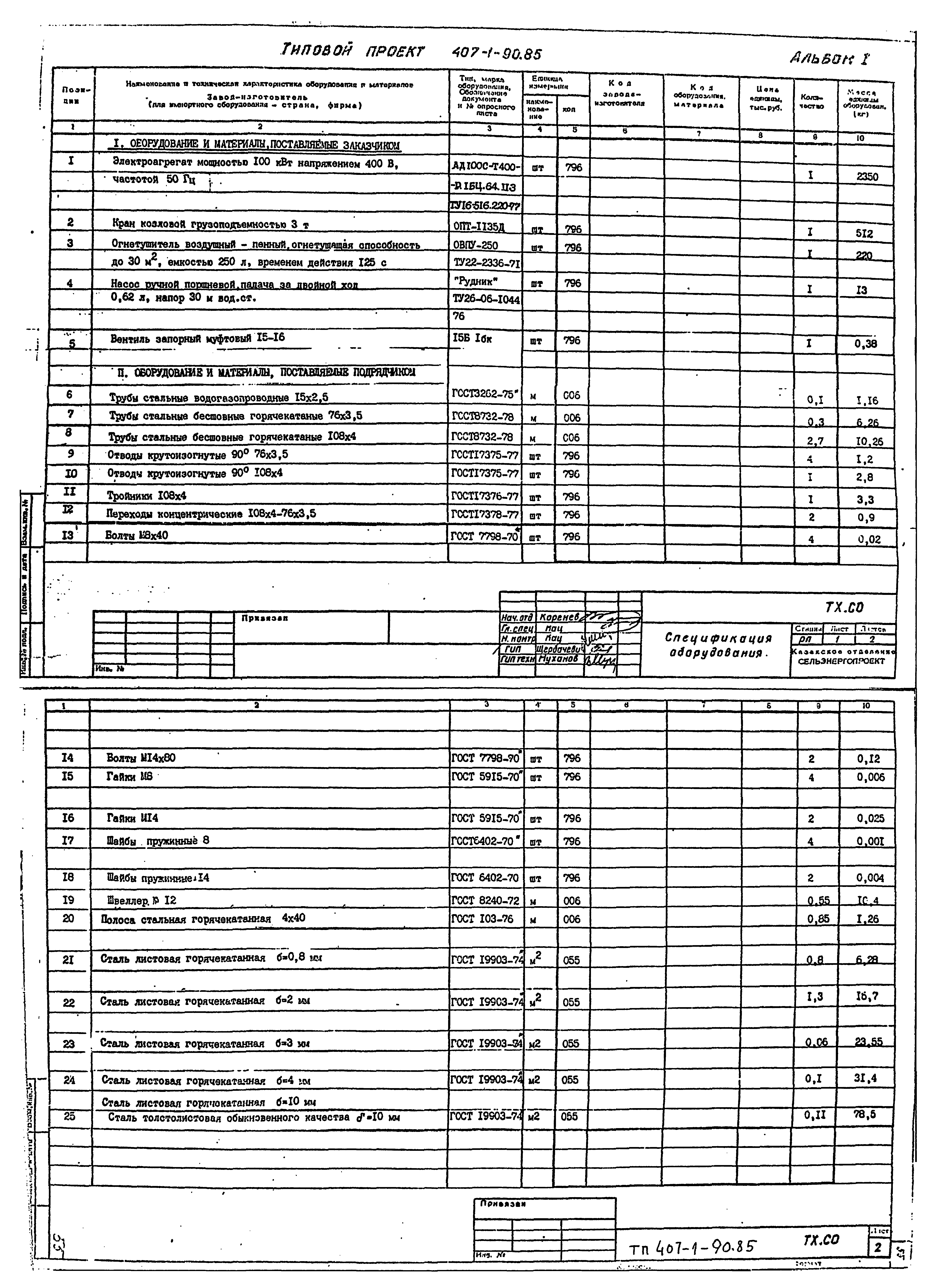 Типовой проект 407-1-90.85