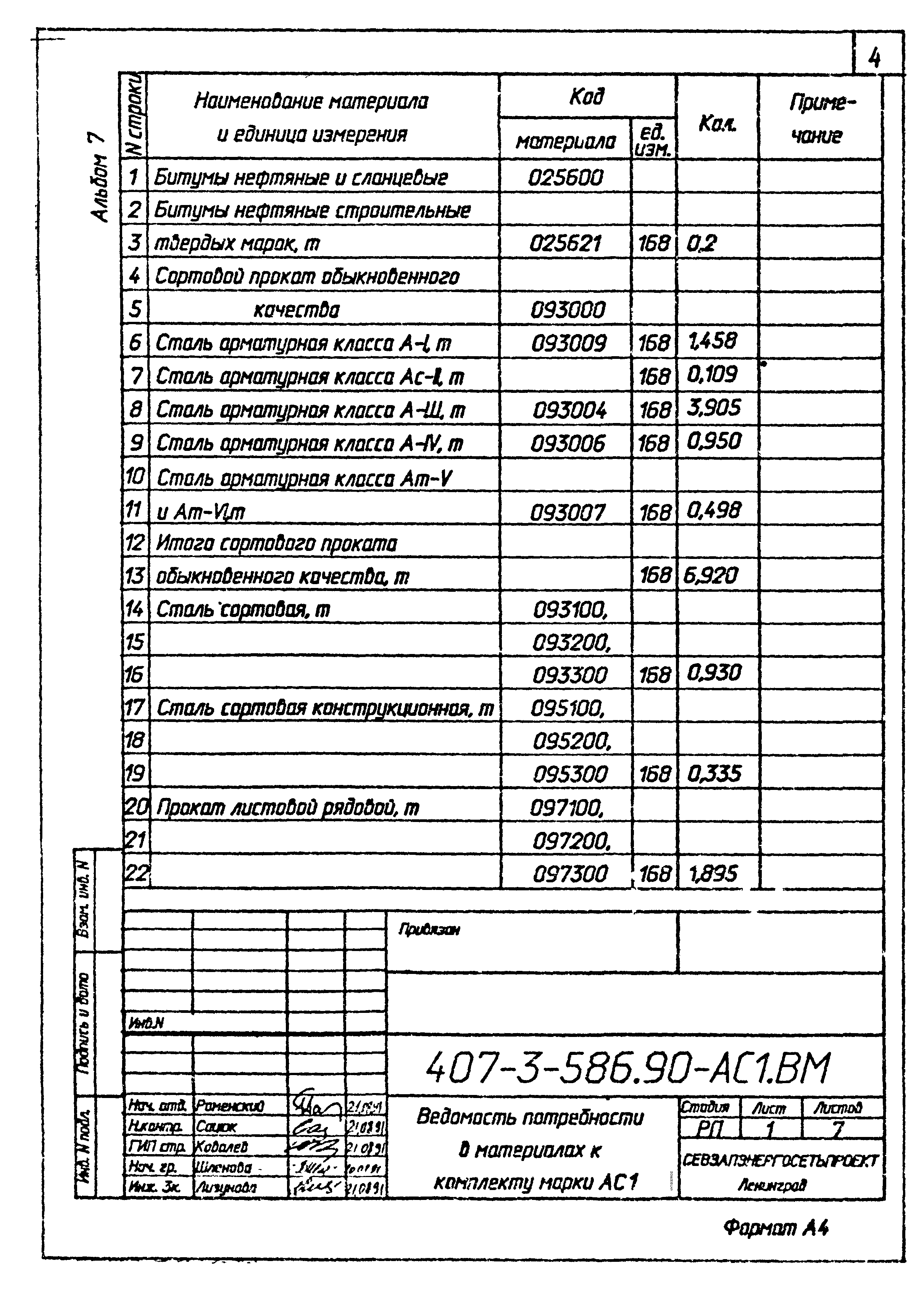 Типовой проект 407-3-586.90