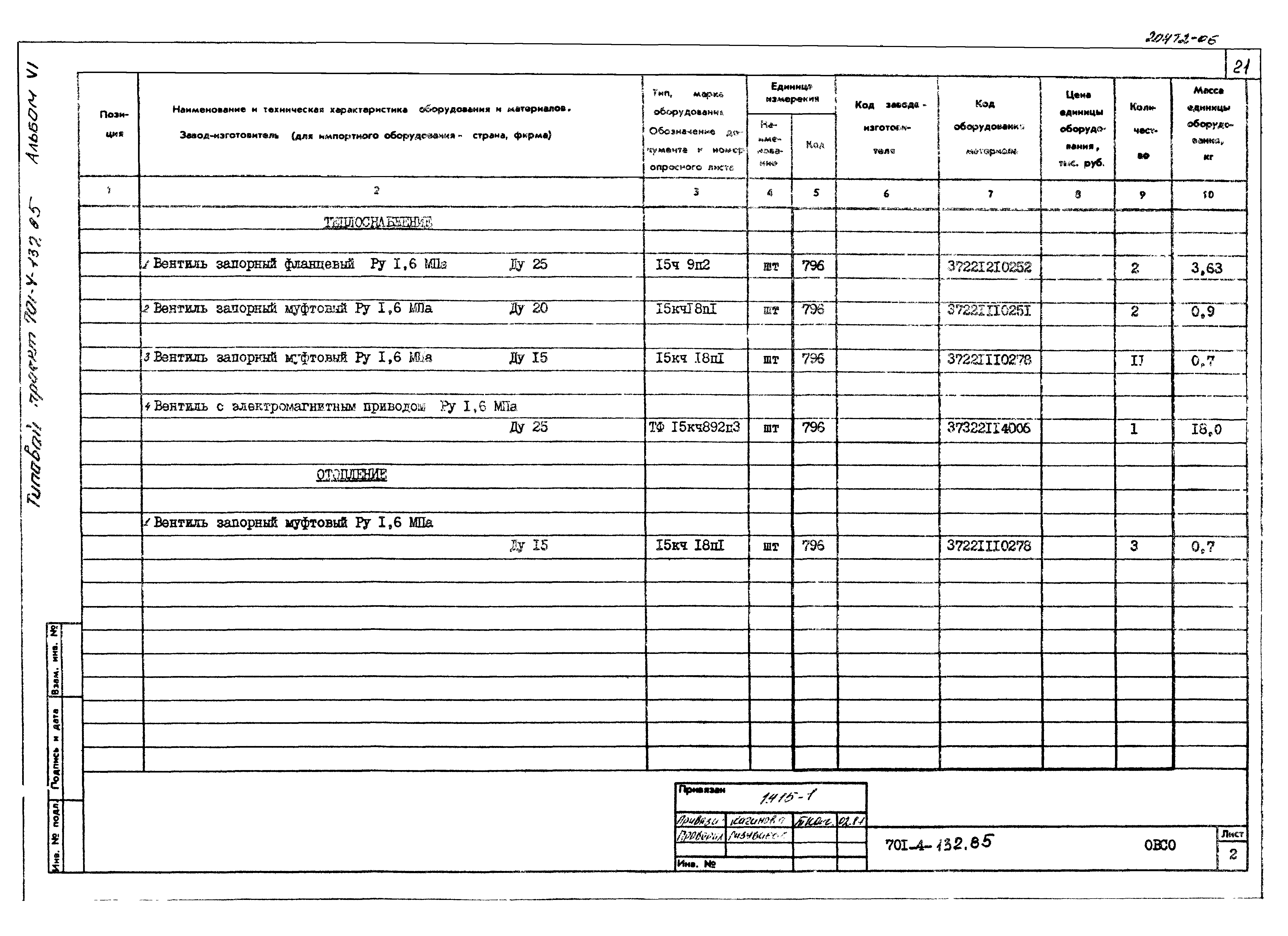 Типовой проект 701-4-132.85