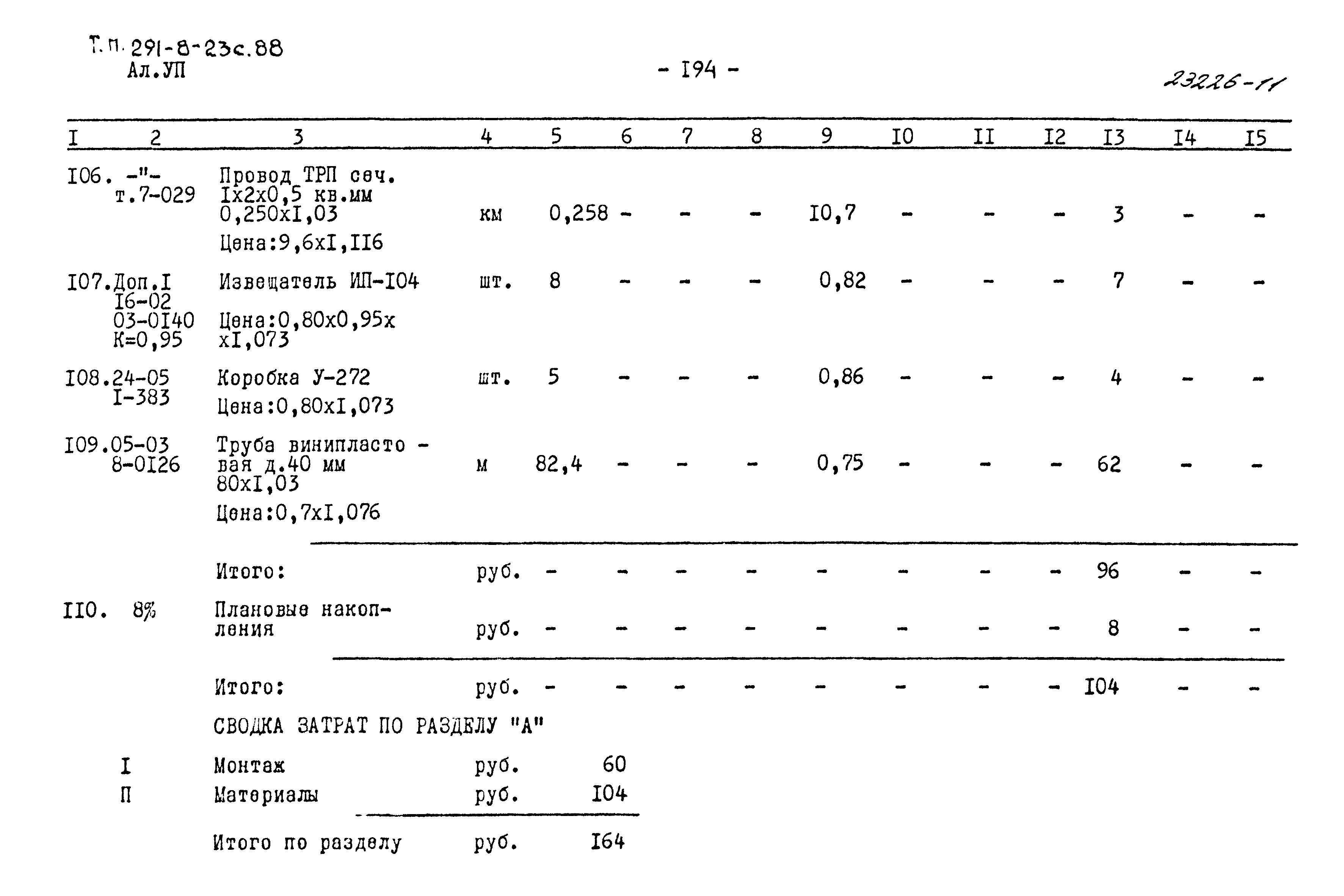 Типовой проект 291-8-23с.88