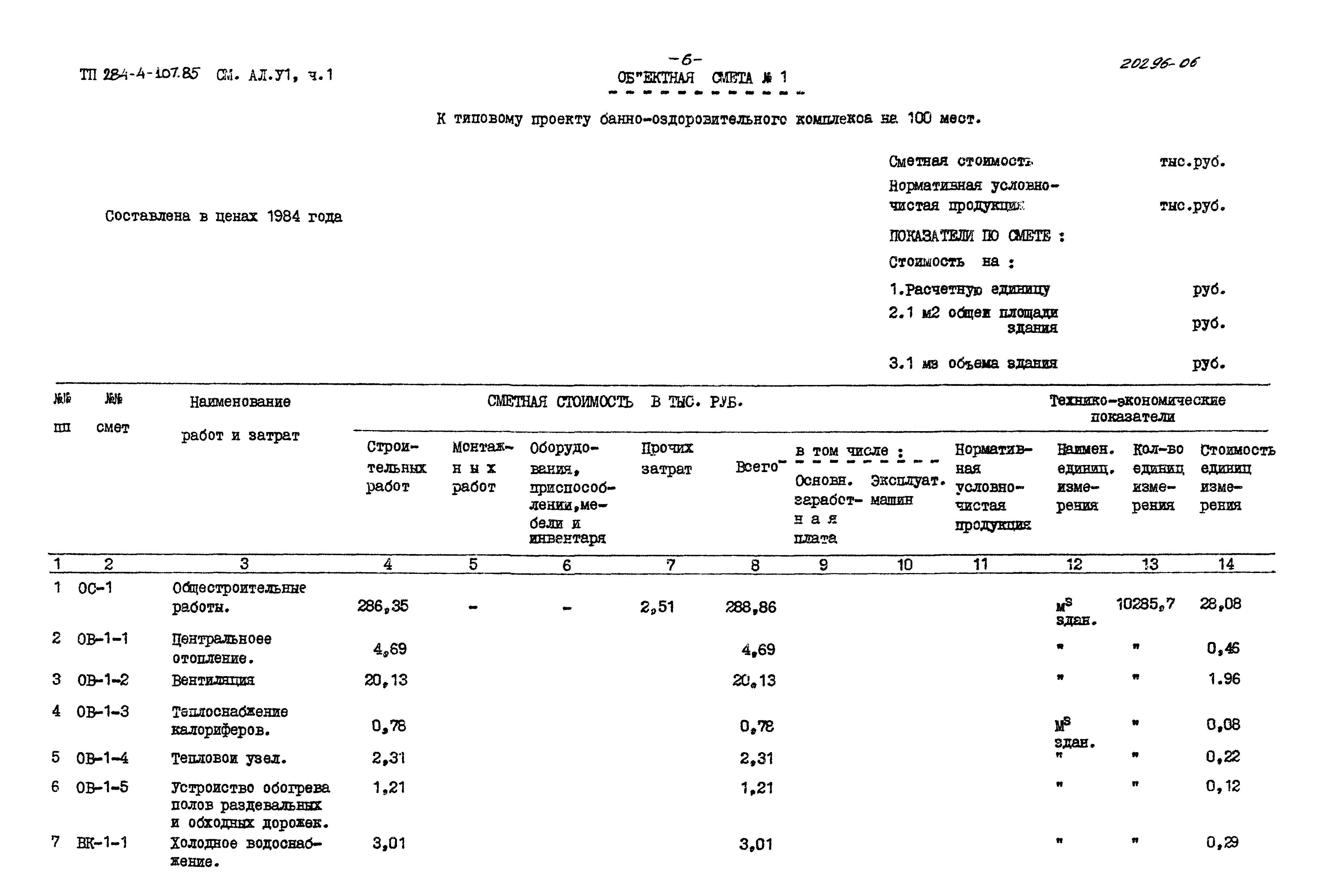 Типовой проект 284-4-107.85