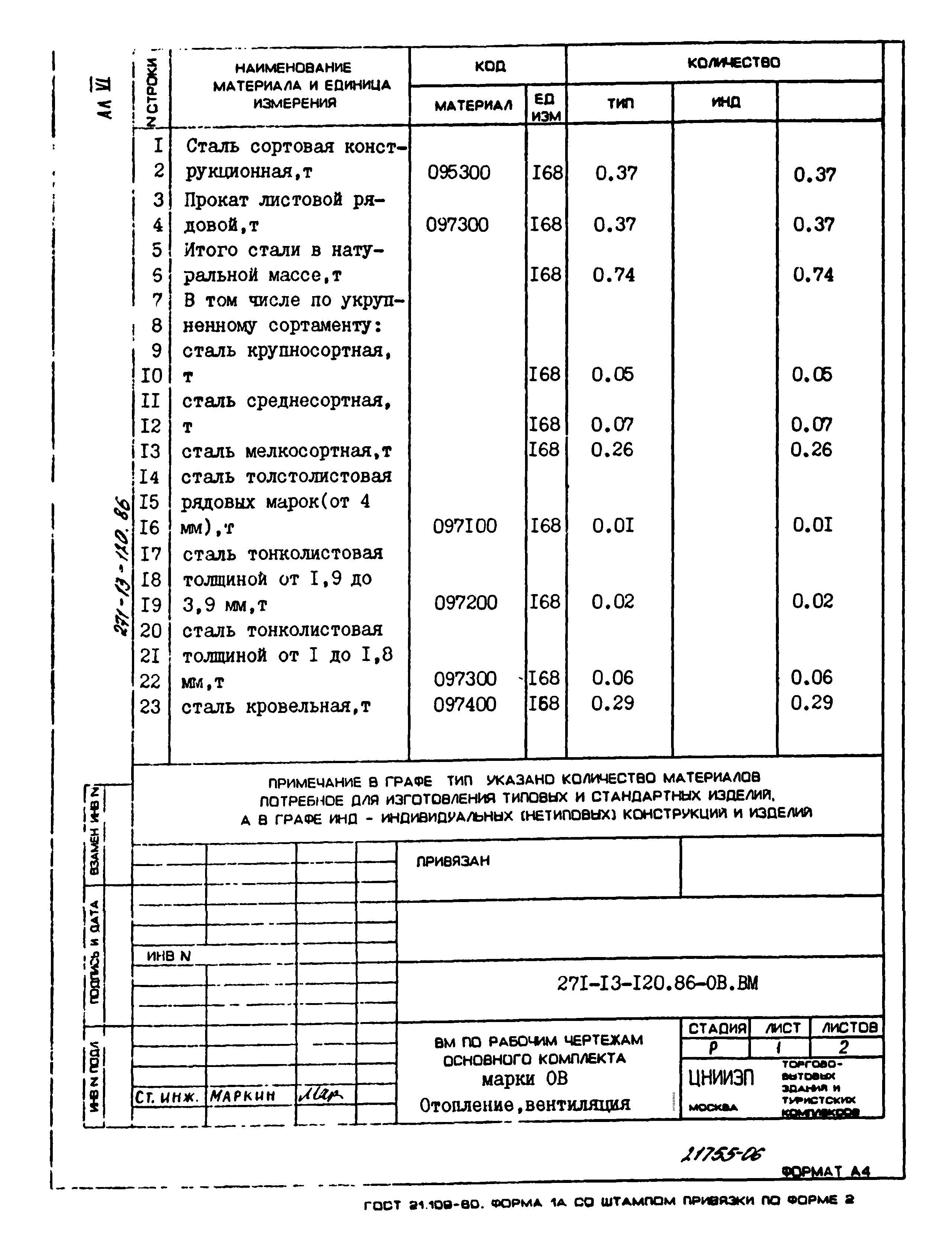 Типовой проект 271-13-120.86