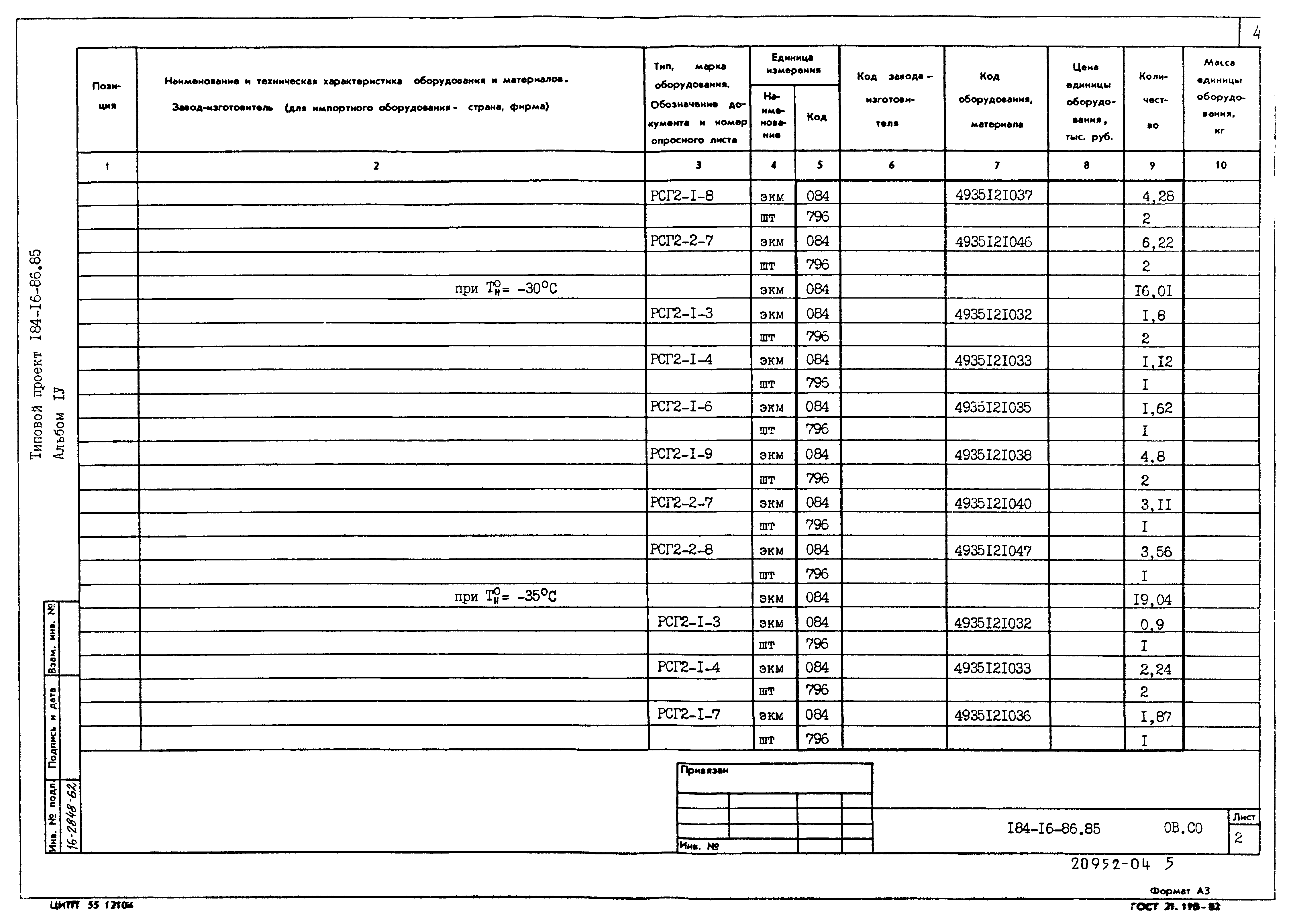 Типовой проект 184-16-86.85