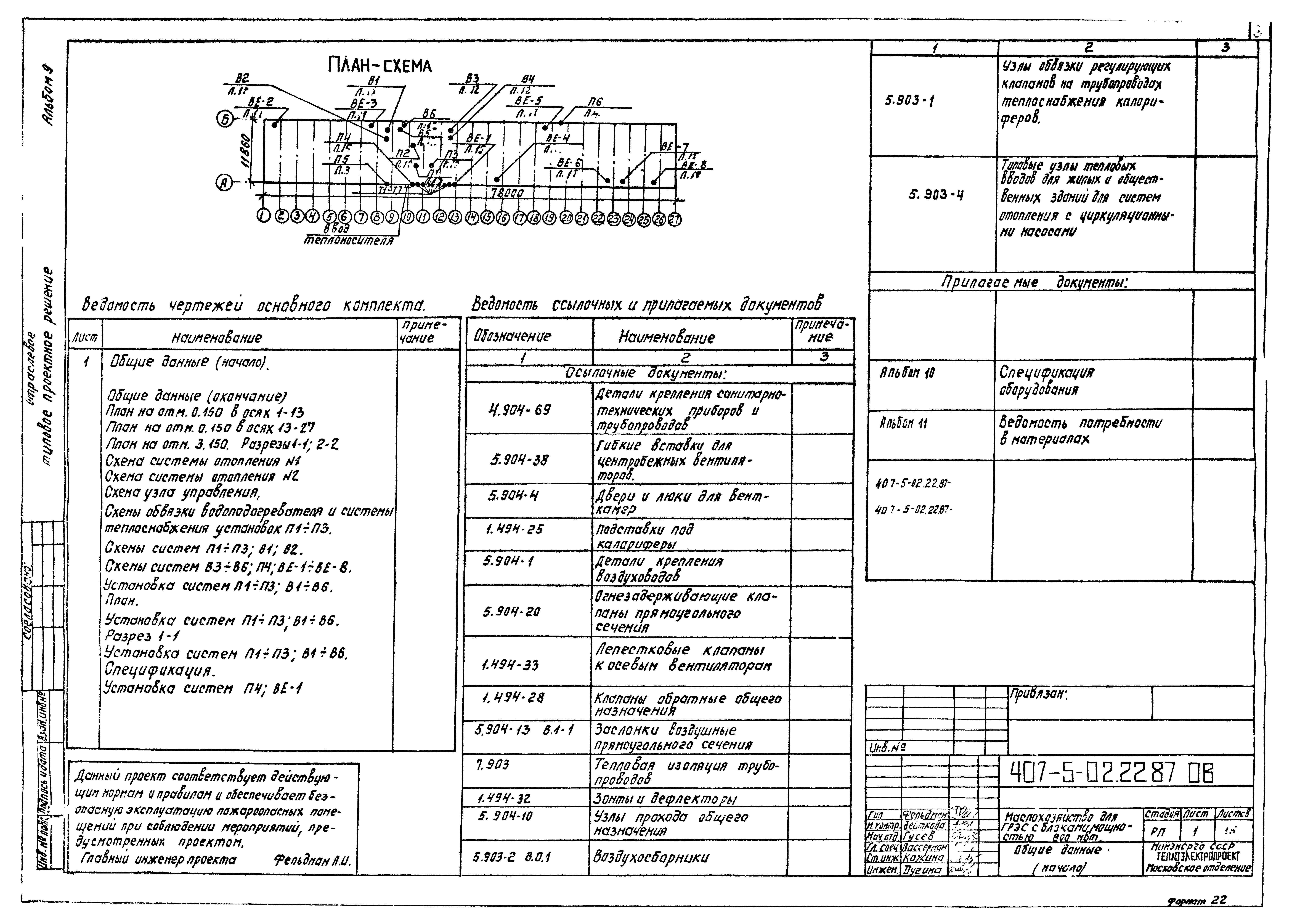 Типовые проектные решения 407-5-02.22.87