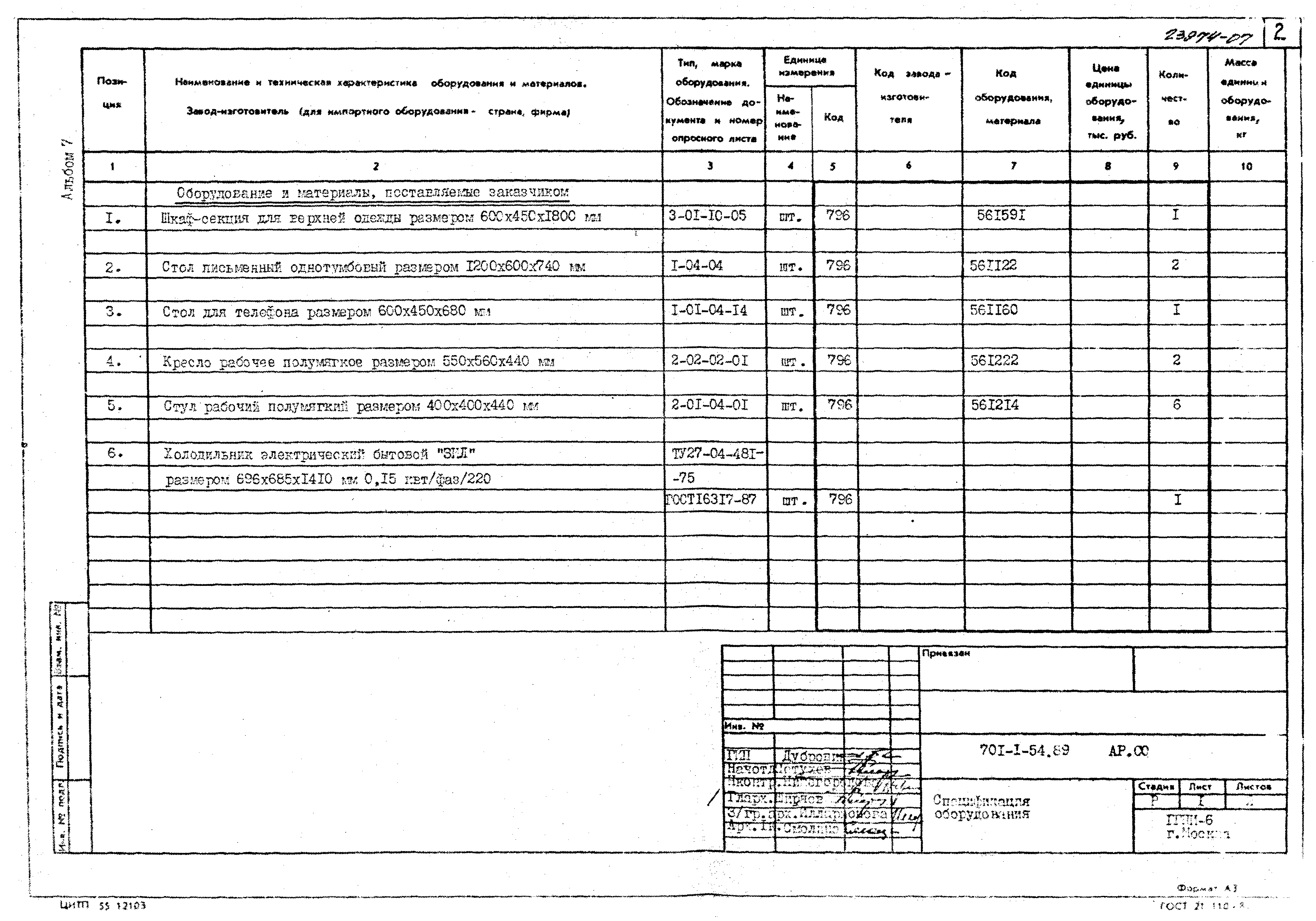 Типовой проект 701-1-54.89