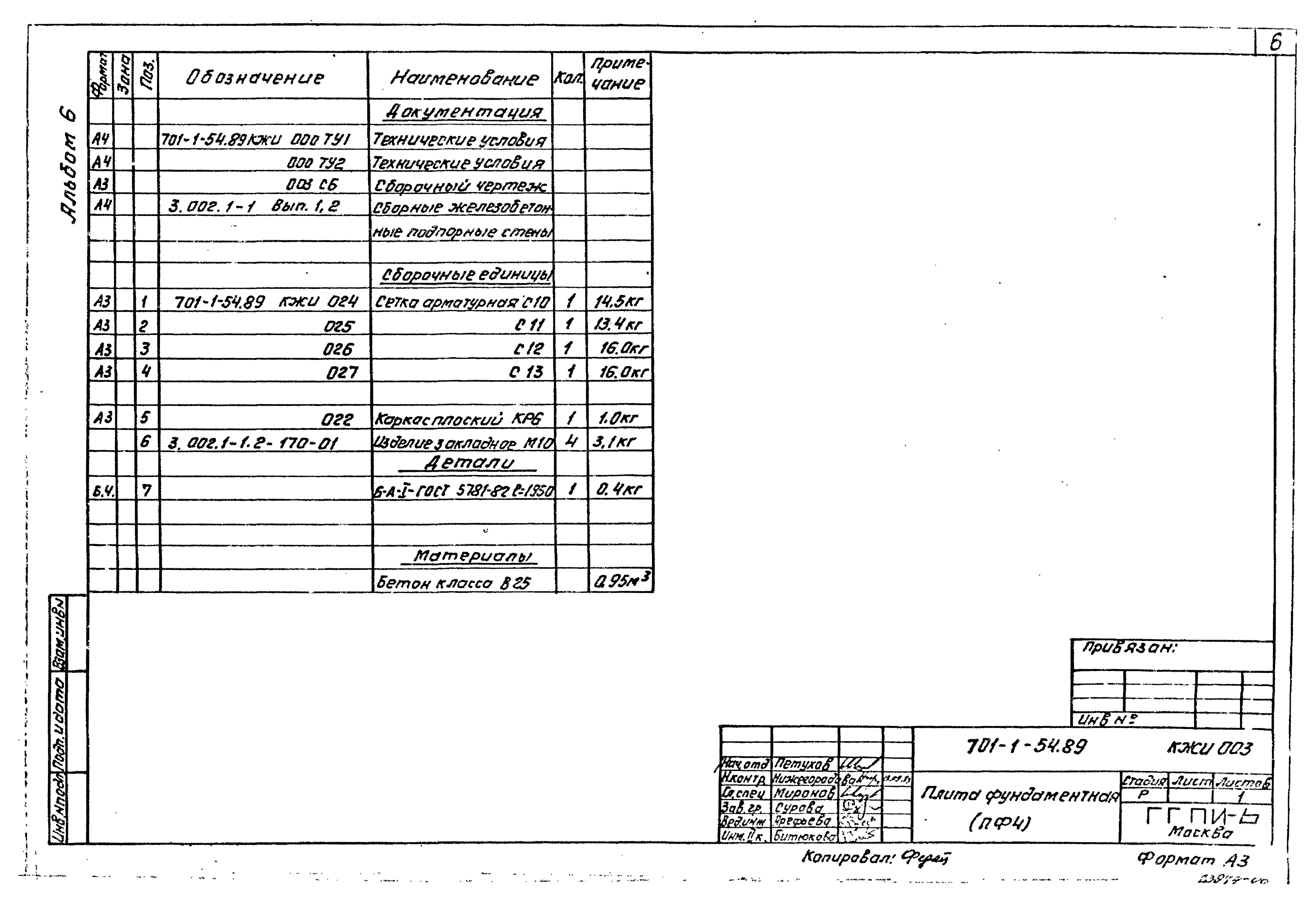 Типовой проект 701-1-54.89