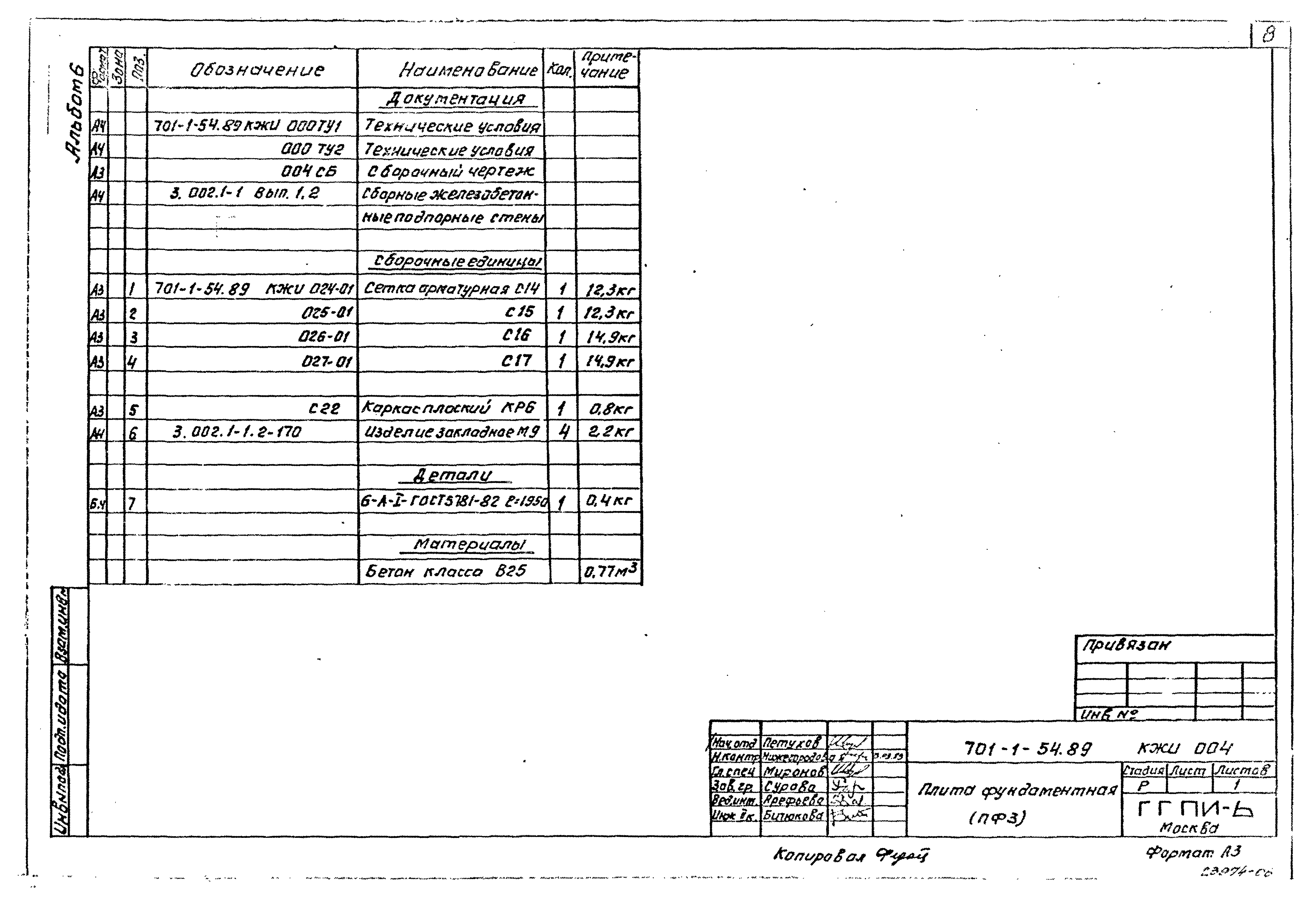 Типовой проект 701-1-54.89