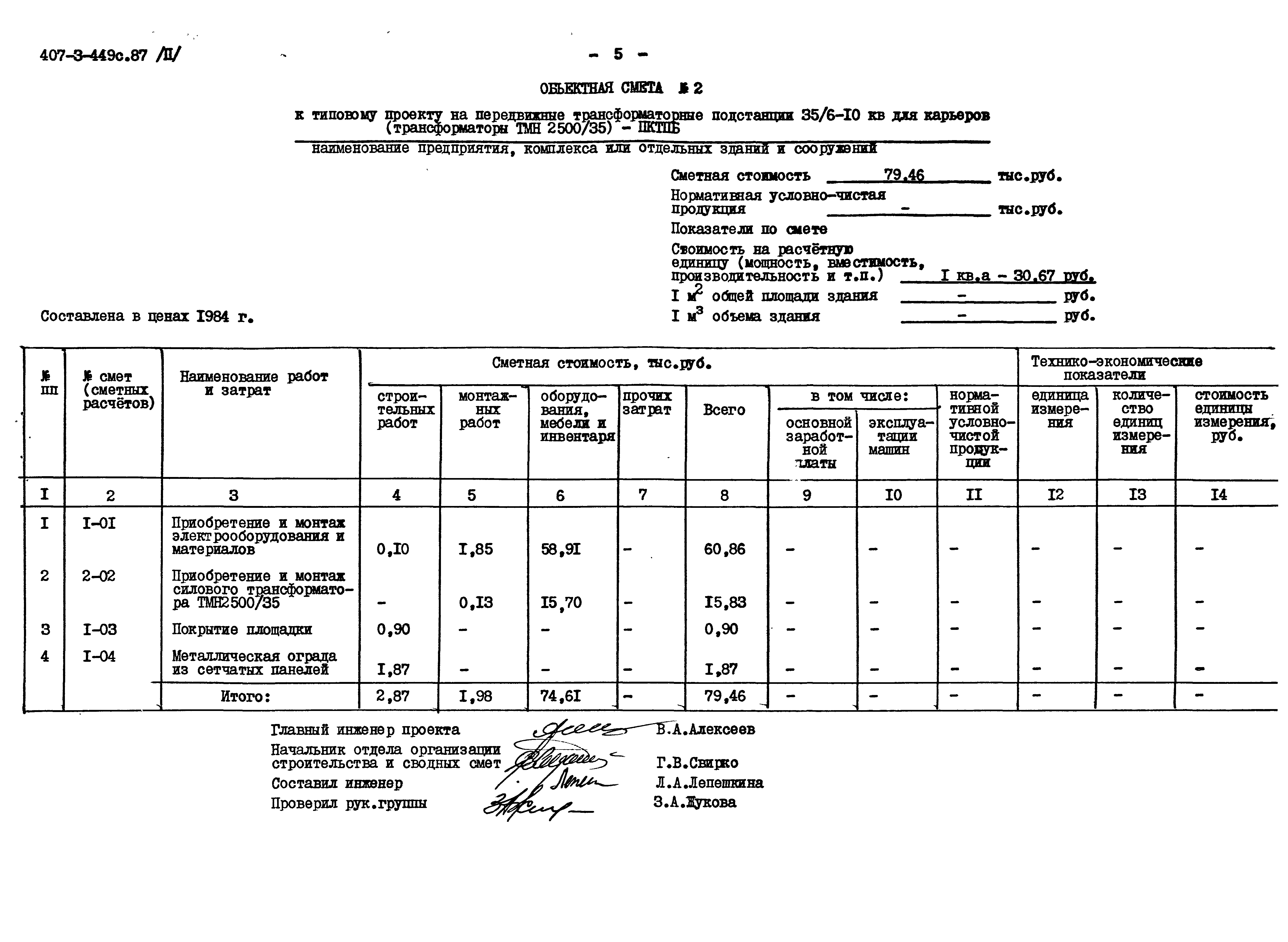 Типовой проект 407-3-449с.87