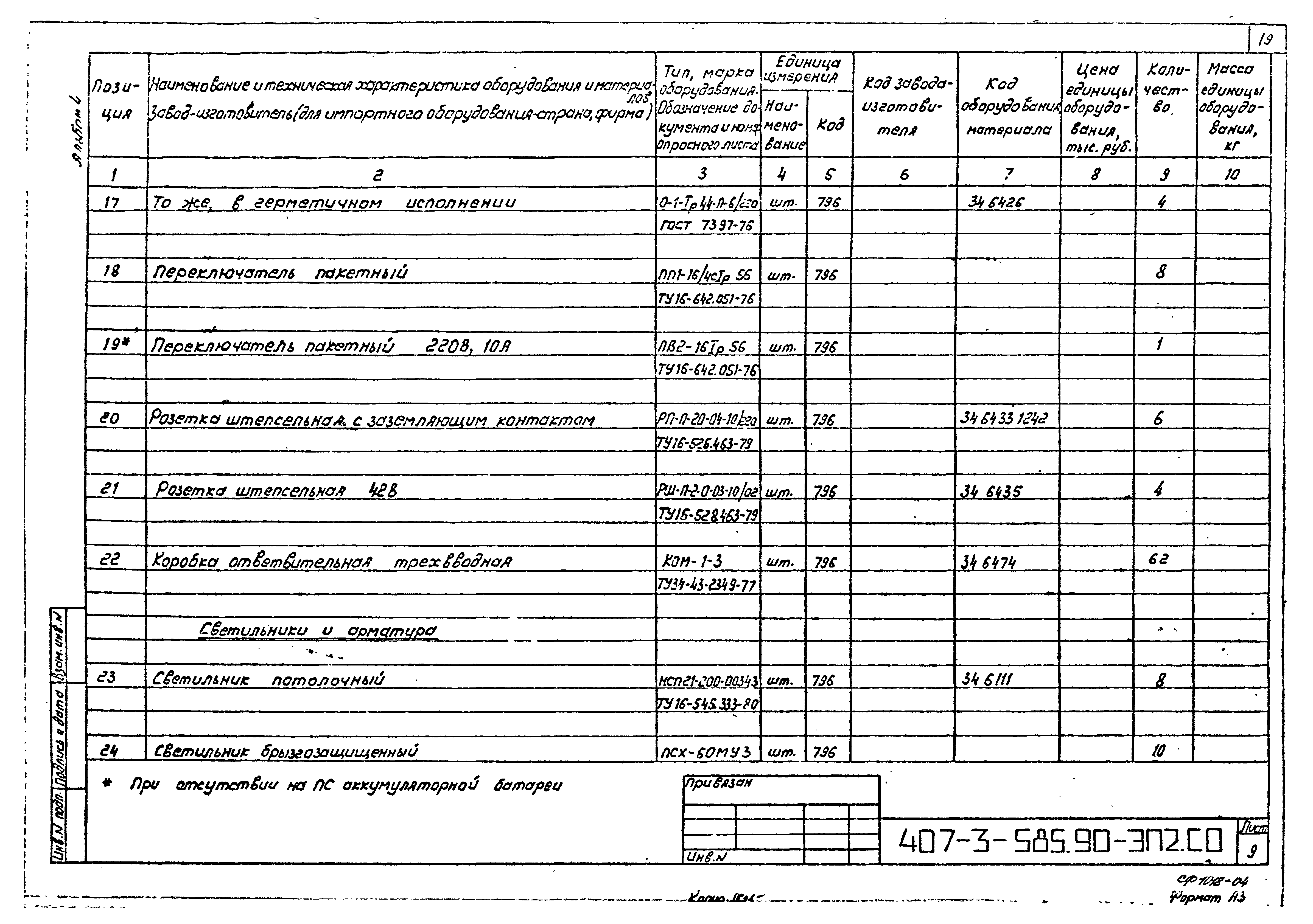 Типовой проект 407-3-585.90