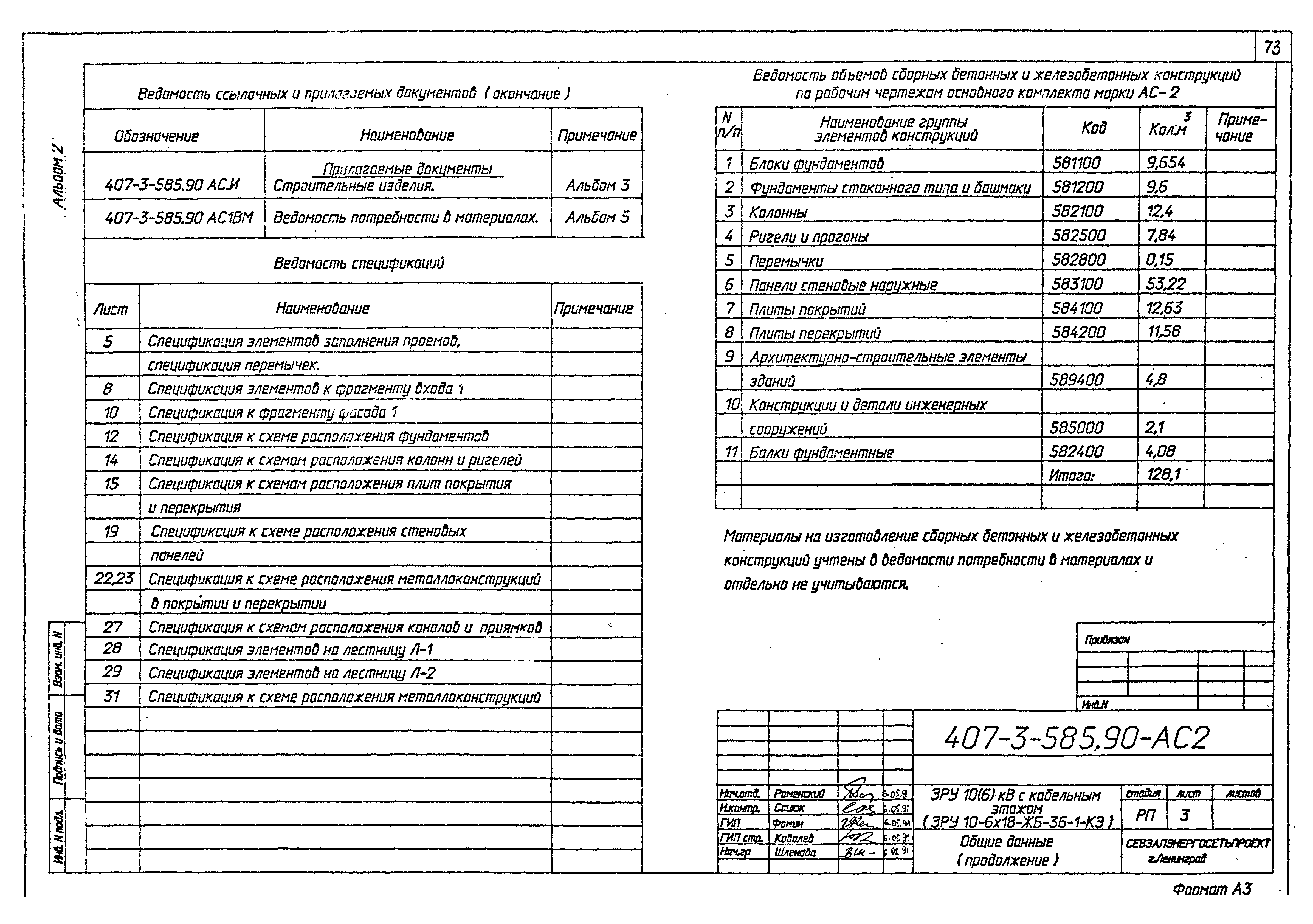 Типовой проект 407-3-585.90