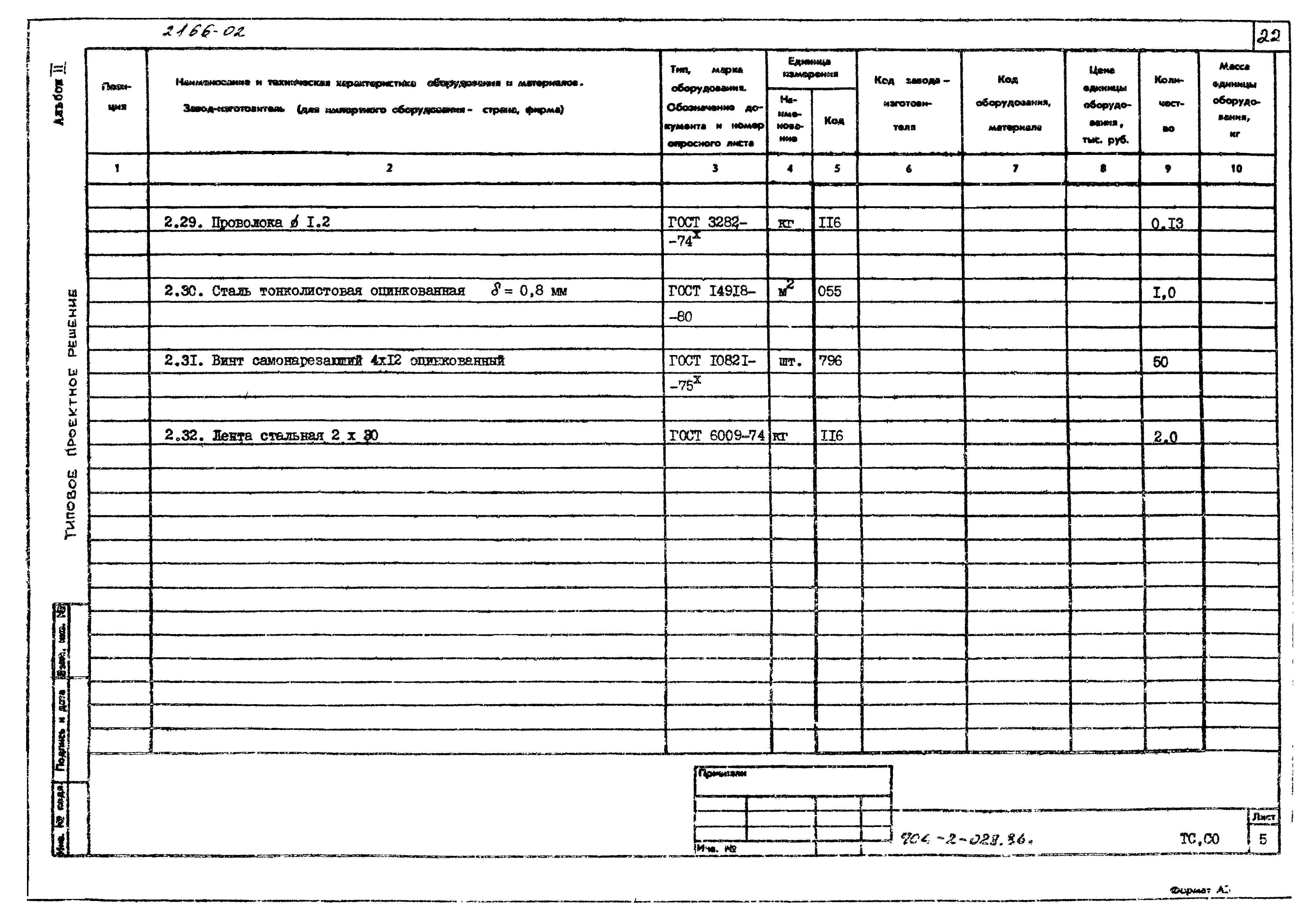 Типовые проектные решения 704-2-028.86