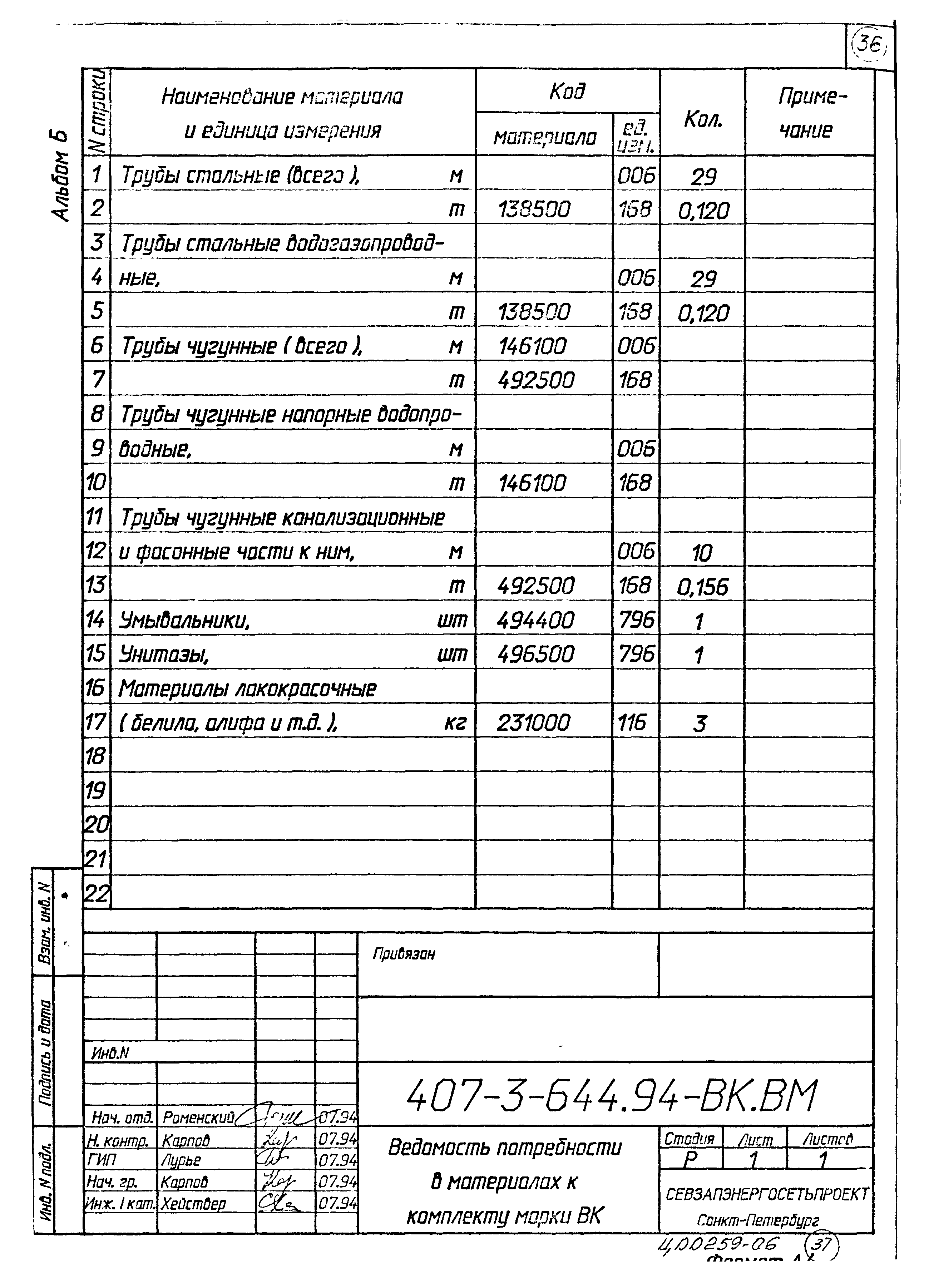 Типовой проект 407-3-644.94