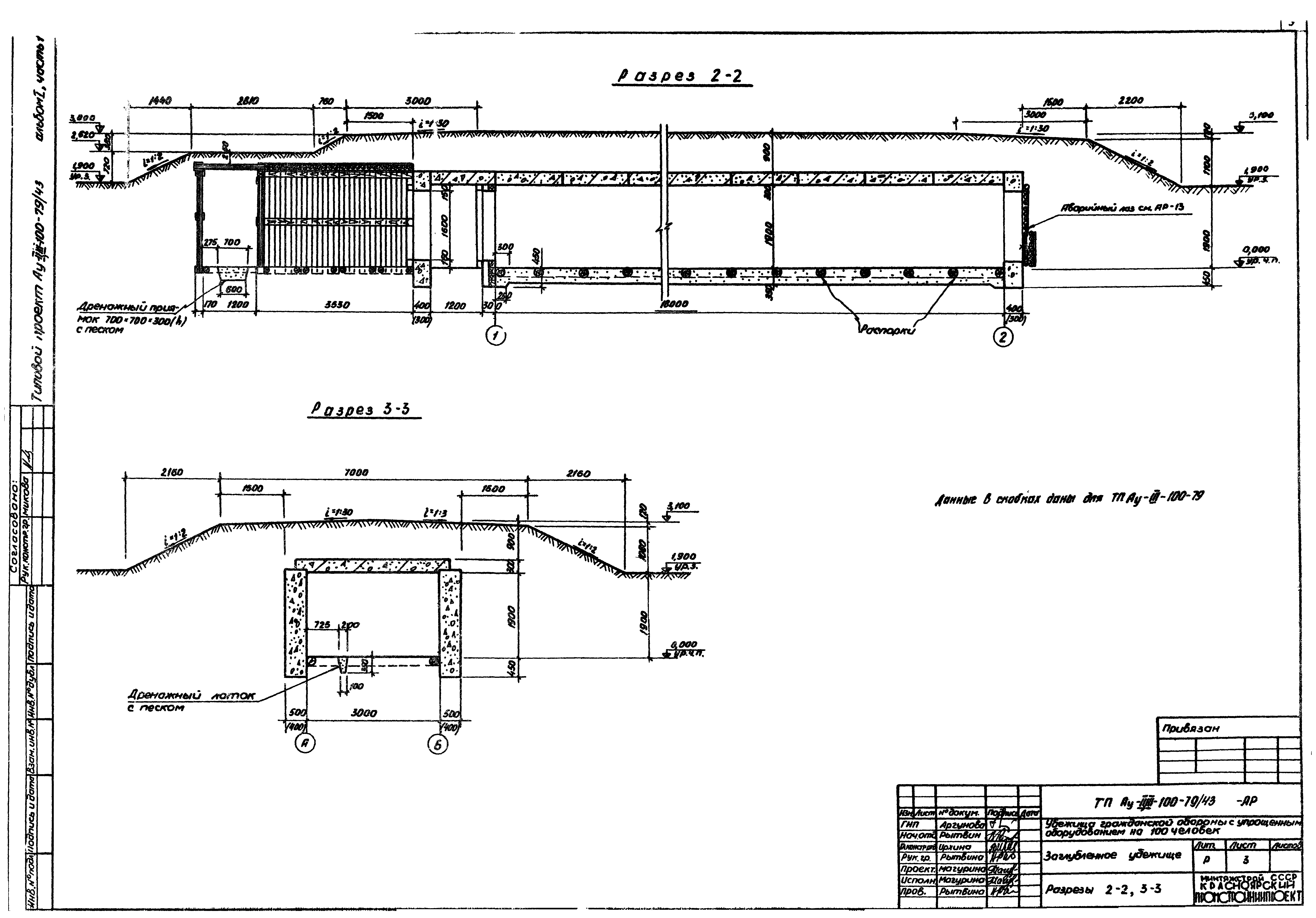 Типовой проект Ау-II,III-100-79/43