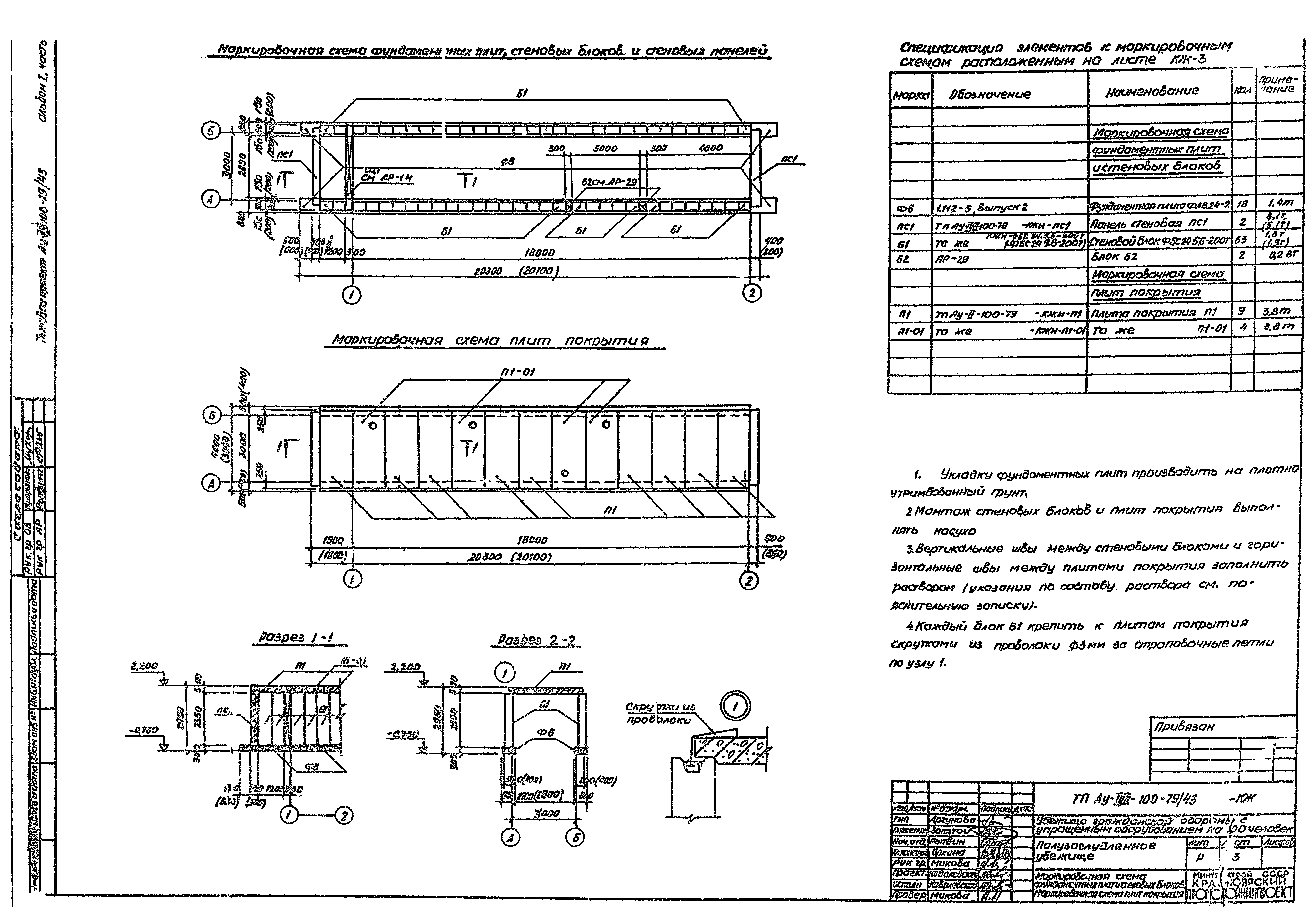 Типовой проект Ау-II,III-100-79/43