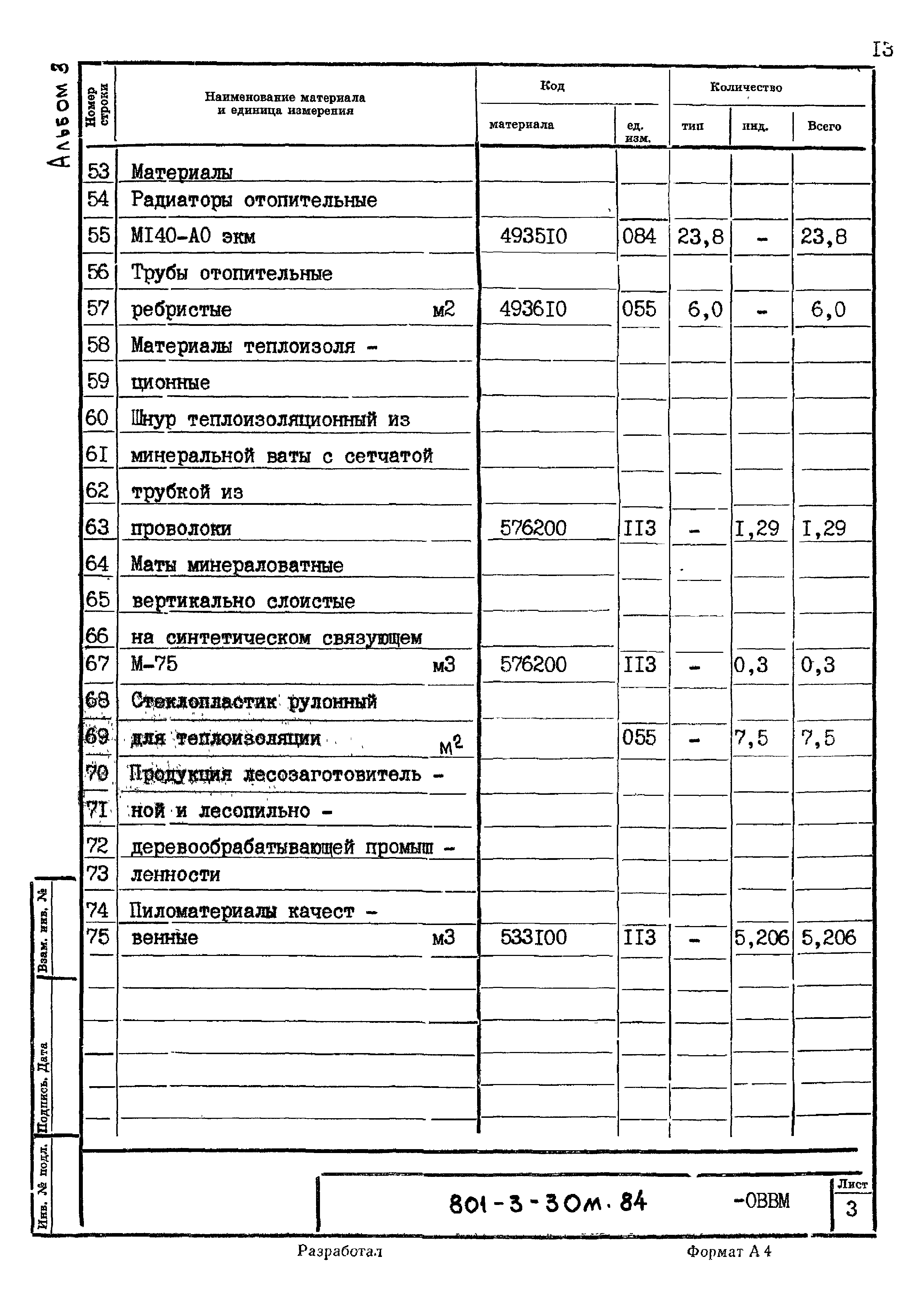 Типовой проект 801-3-30м.84