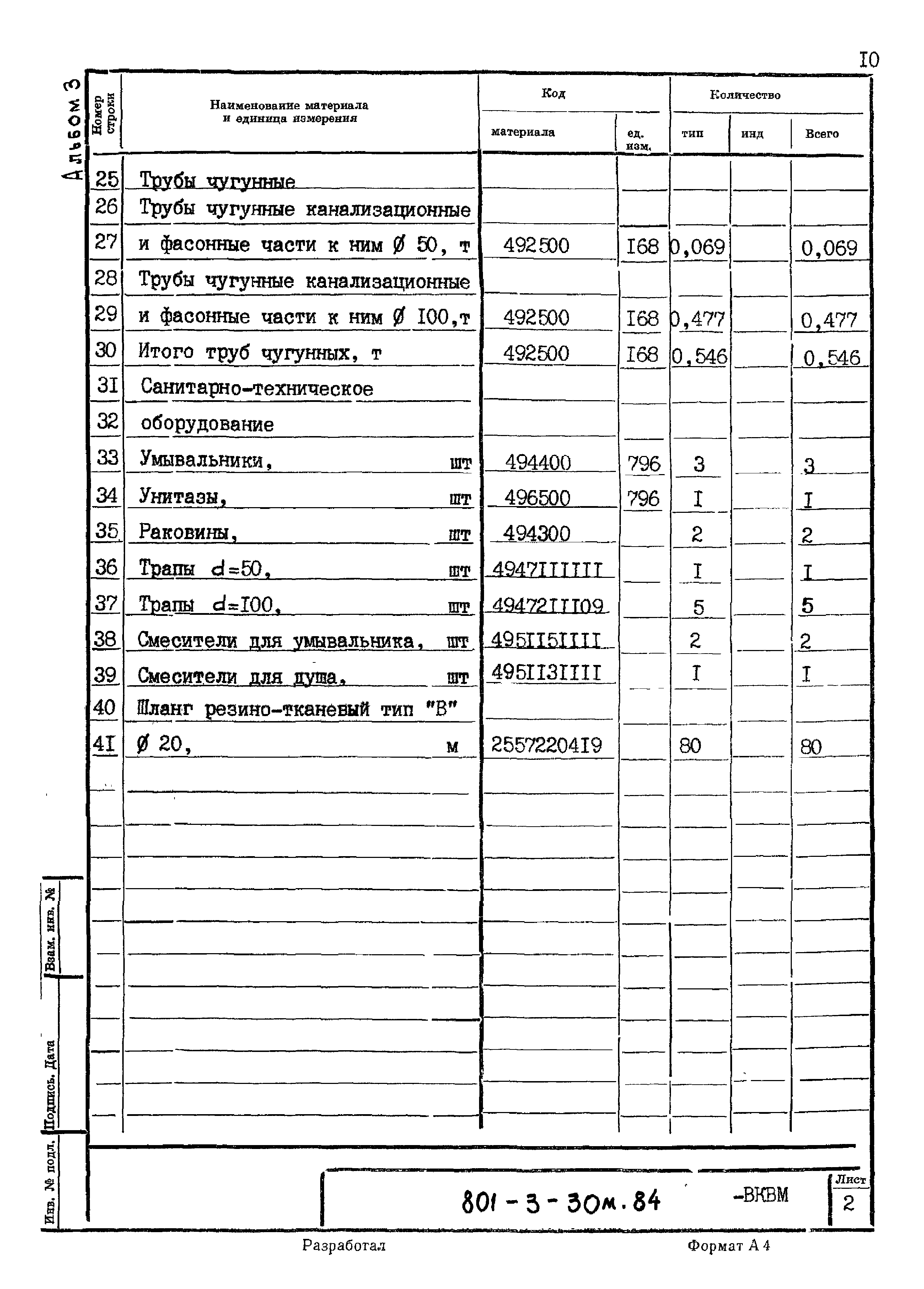 Типовой проект 801-3-30м.84