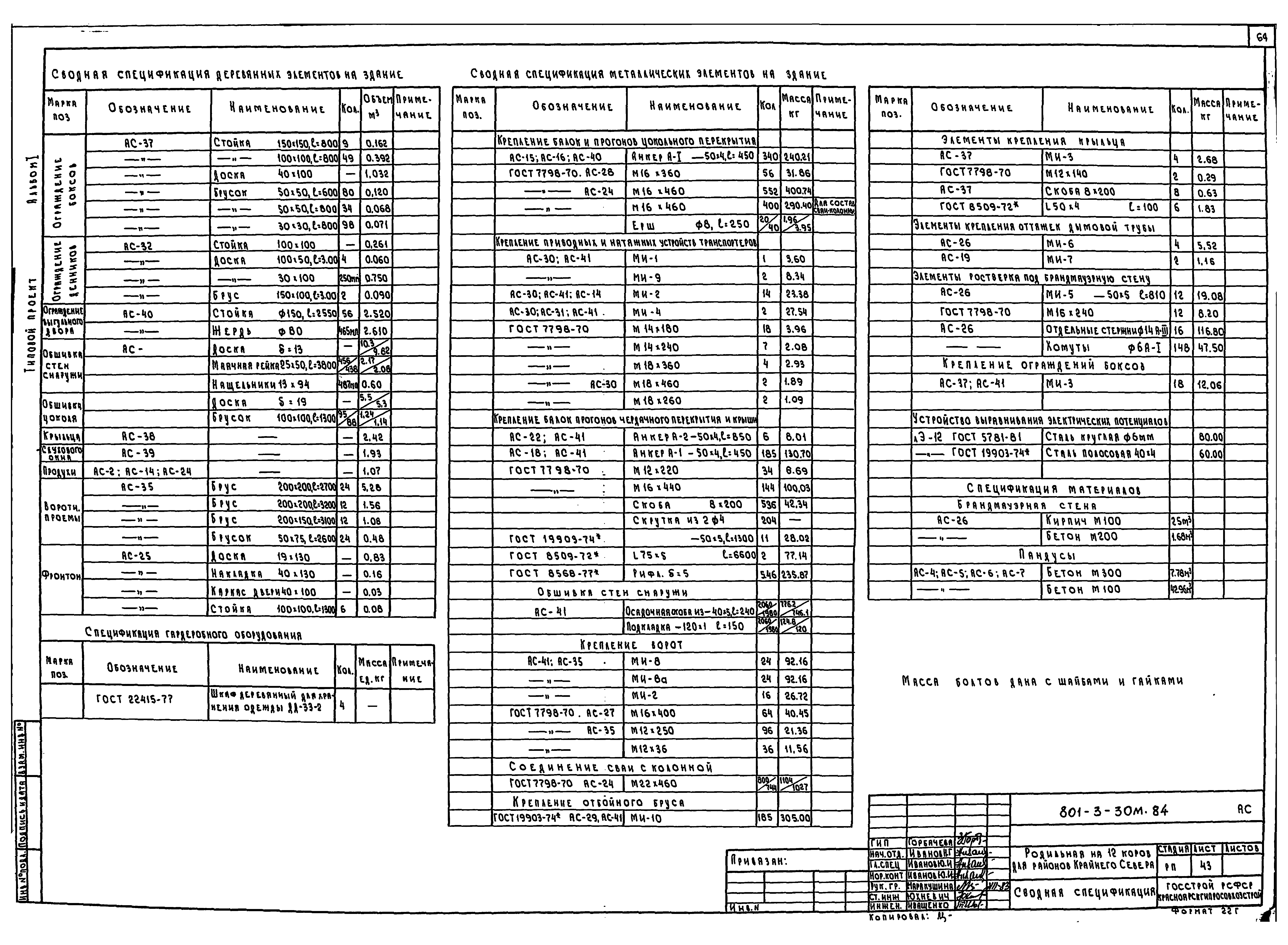 Типовой проект 801-3-30м.84