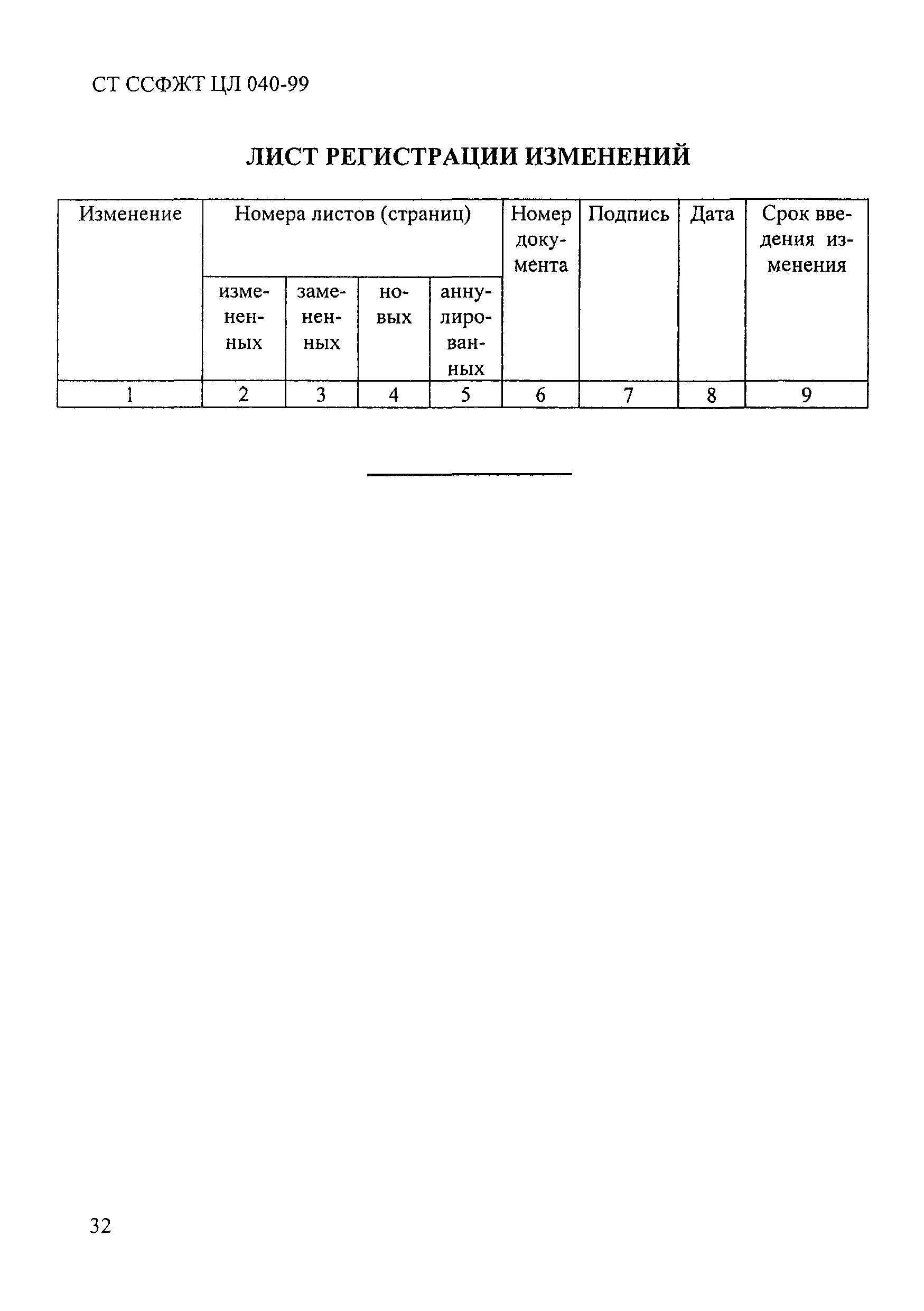 СТ ССФЖТ ЦЛ 040-99