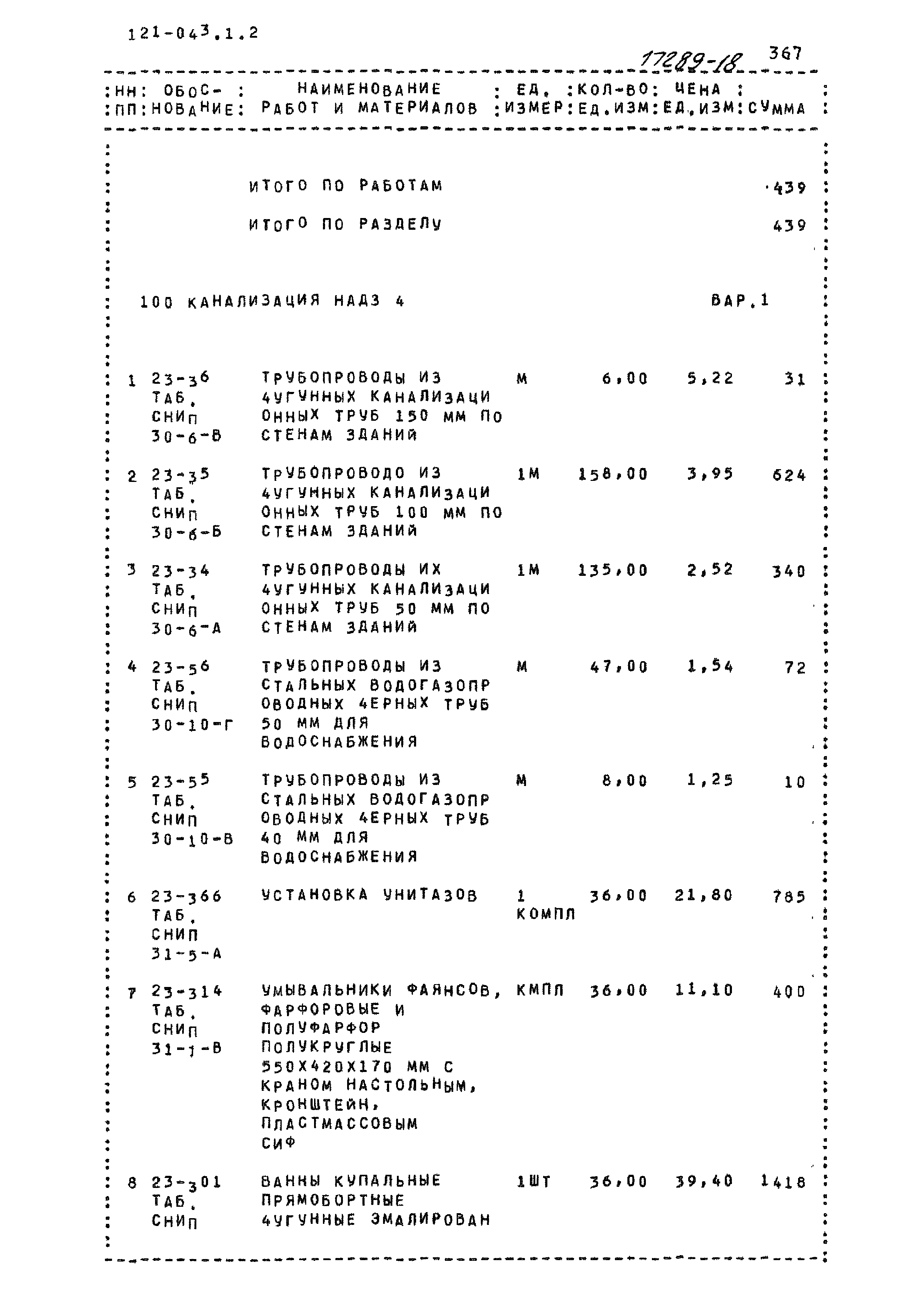 Типовой проект 121-043/1.2