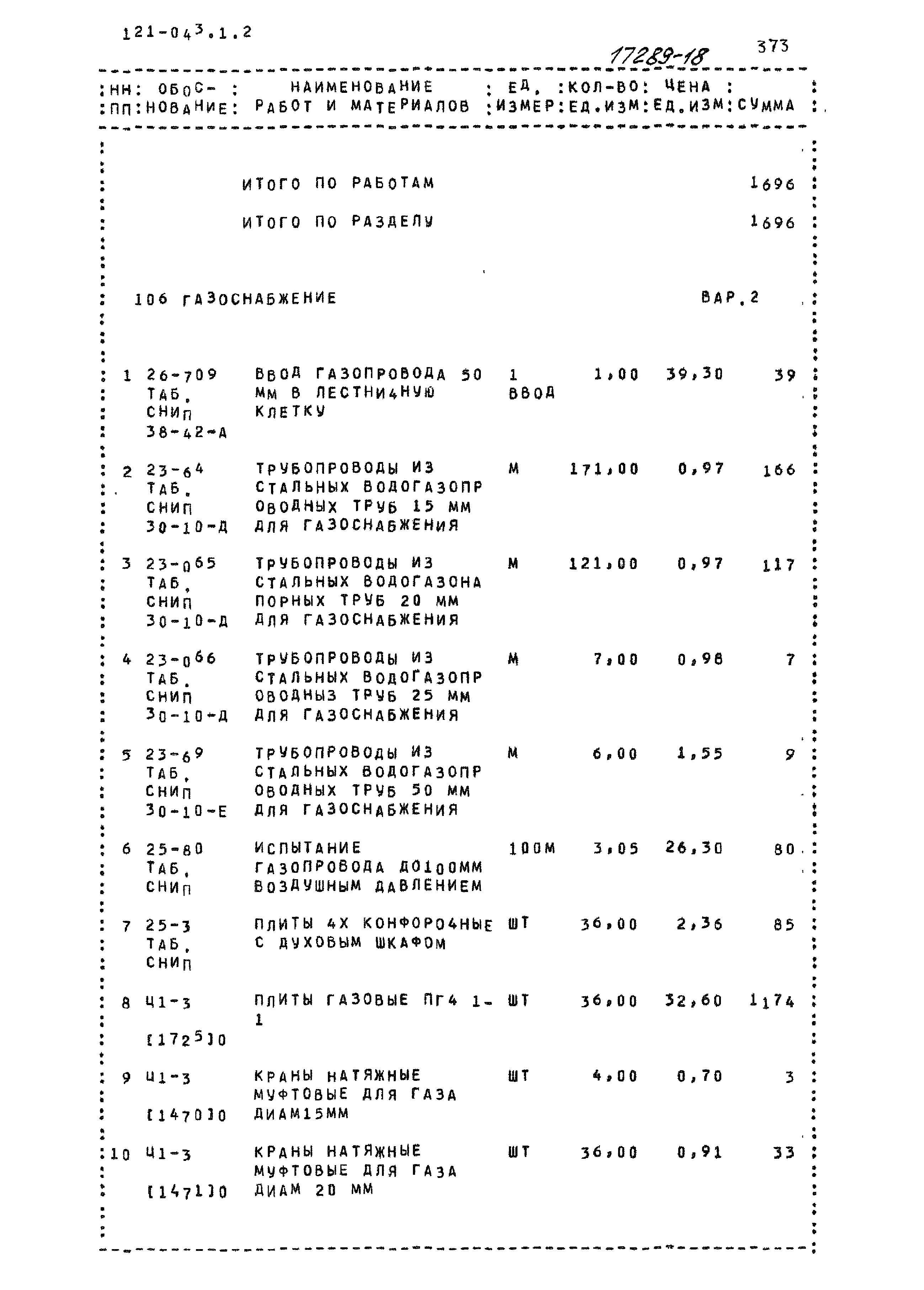 Типовой проект 121-043/1.2