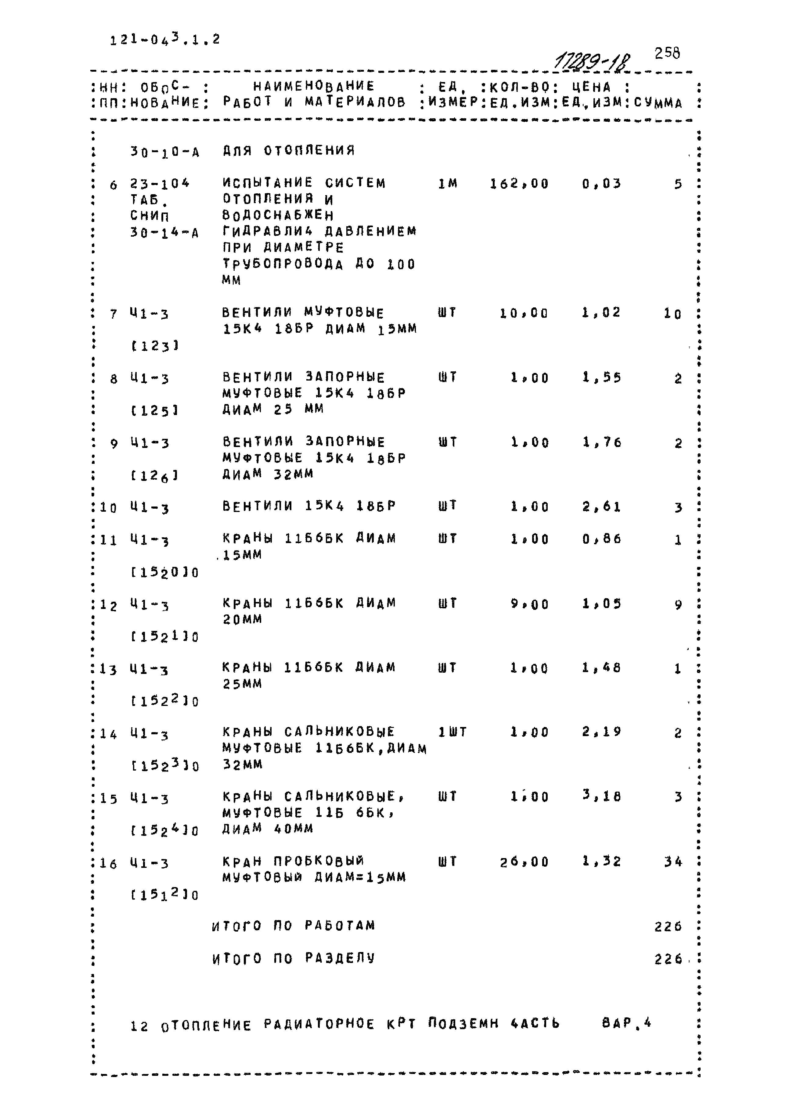 Типовой проект 121-043/1.2