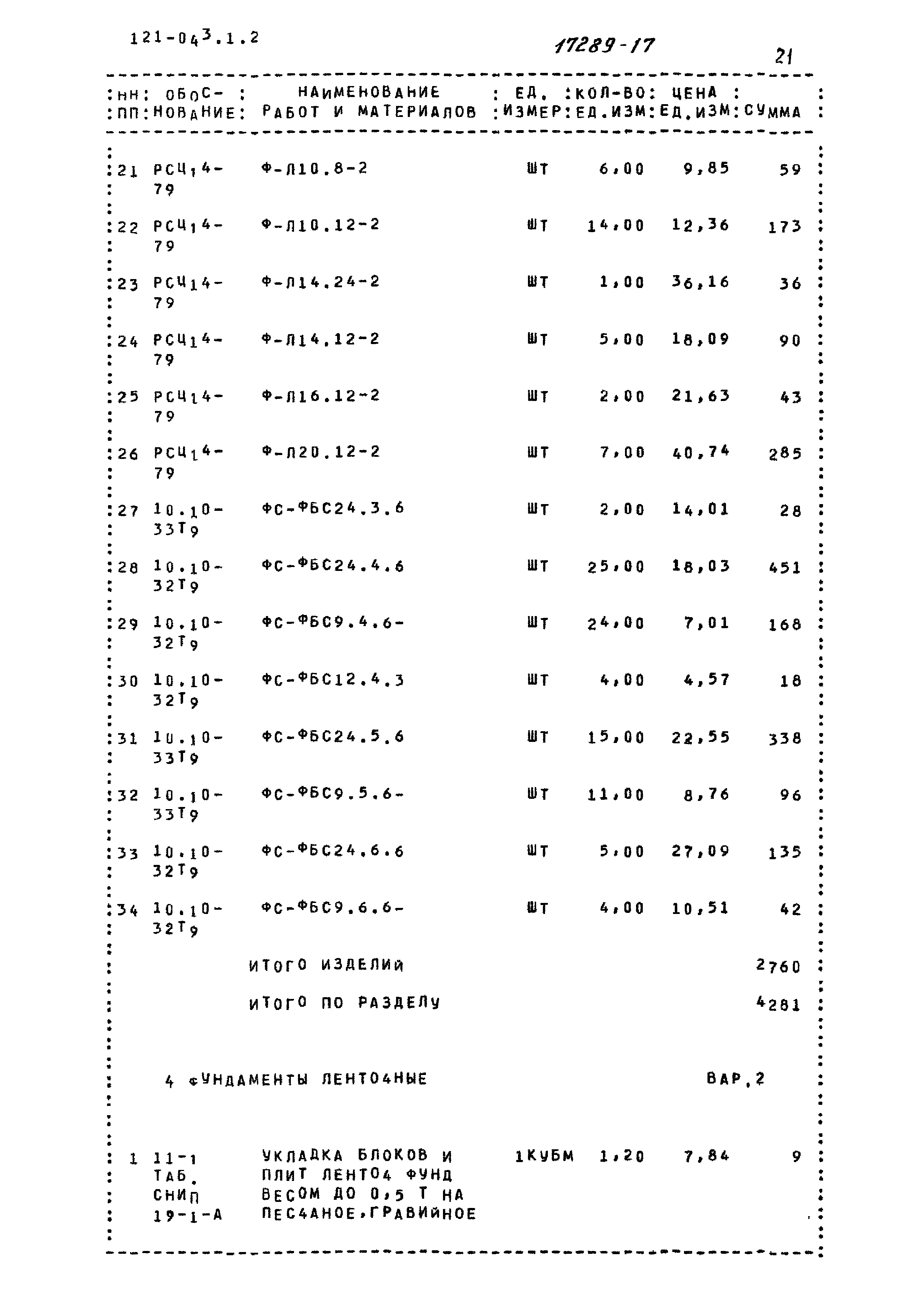 Типовой проект 121-043/1.2