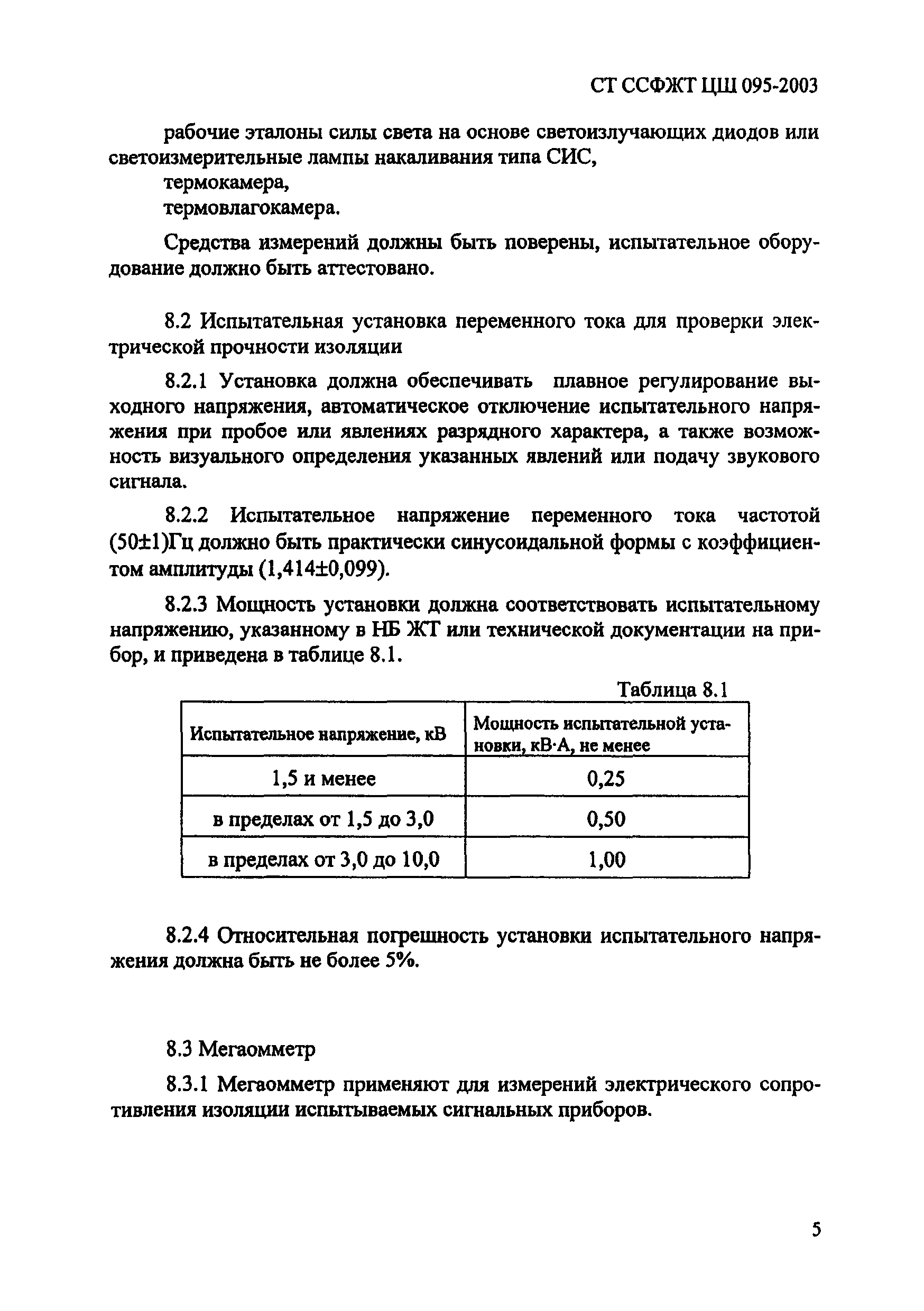 СТ ССФЖТ ЦШ 095-2003