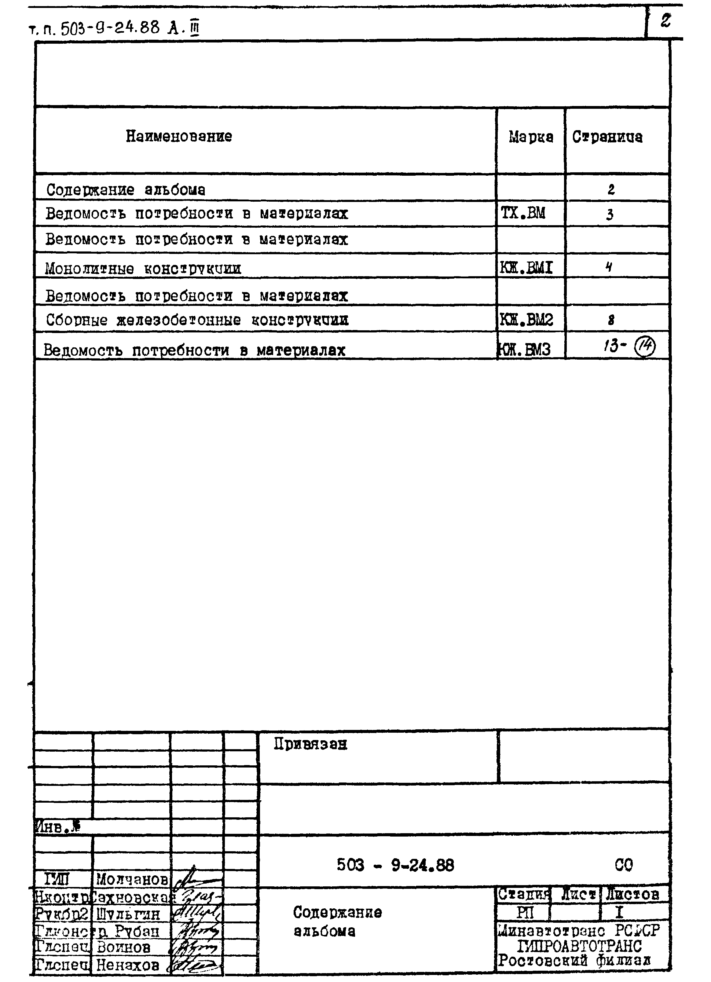 Типовой проект 503-9-24.88