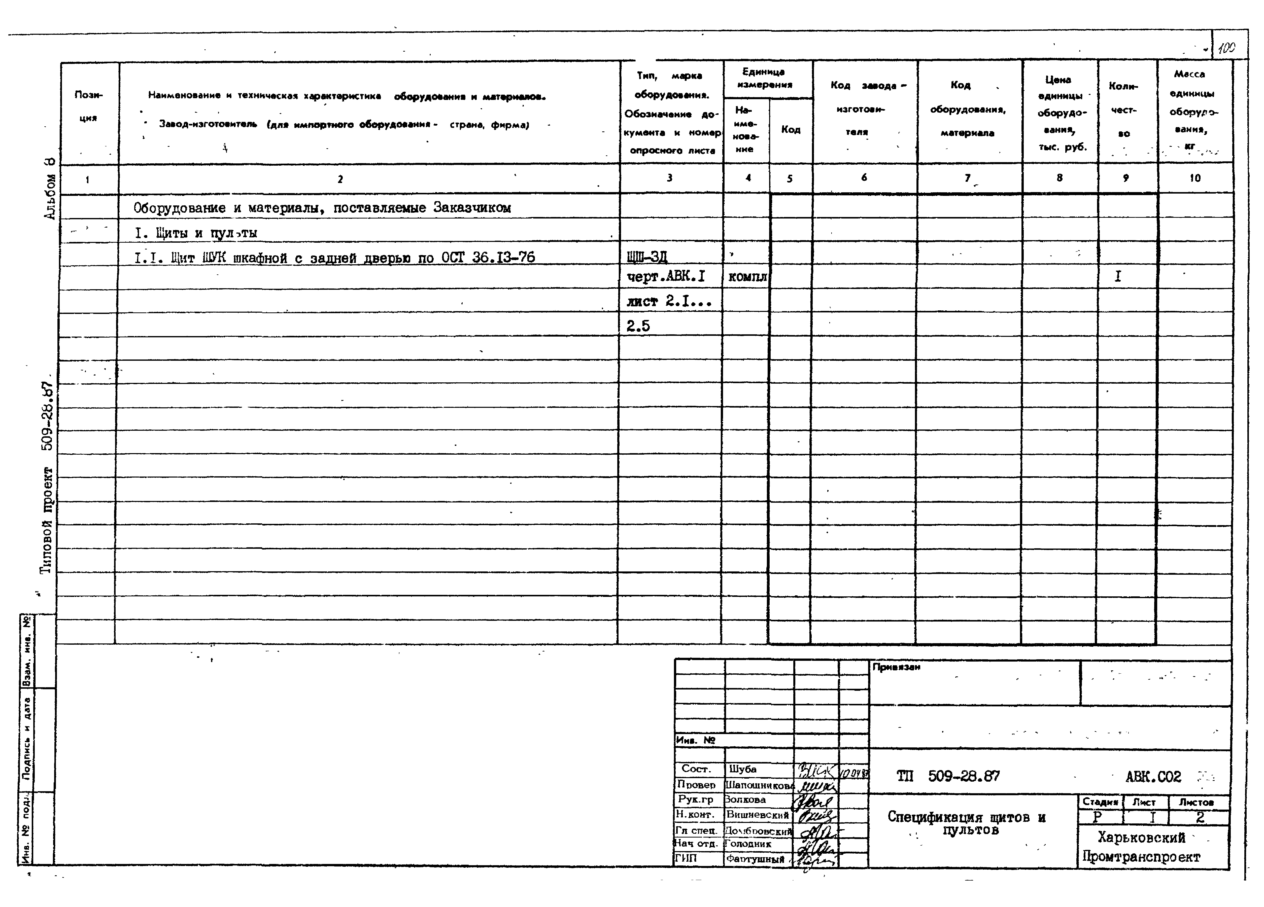 Типовой проект 509-28.87