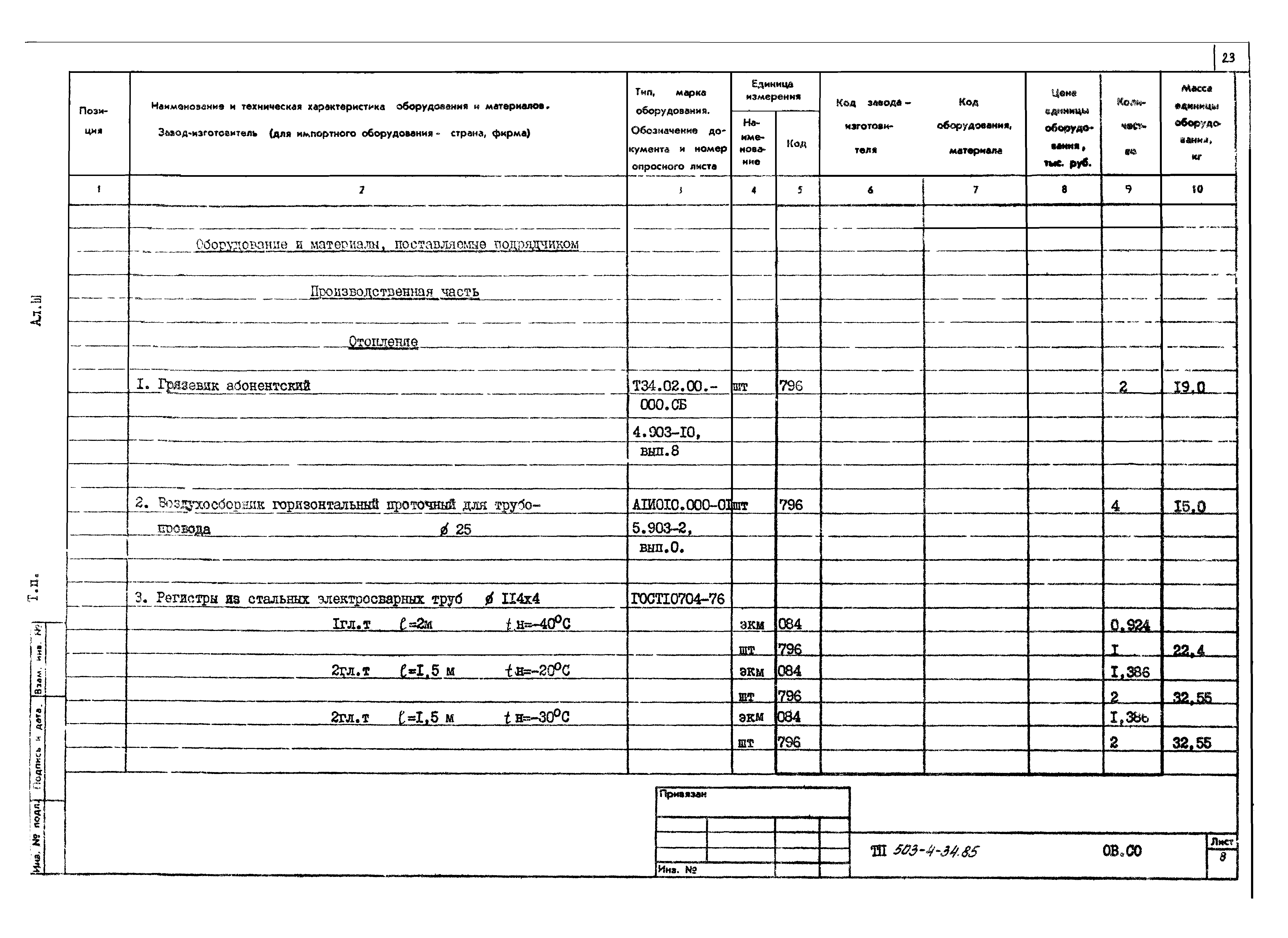 Типовой проект 503-4-34.85