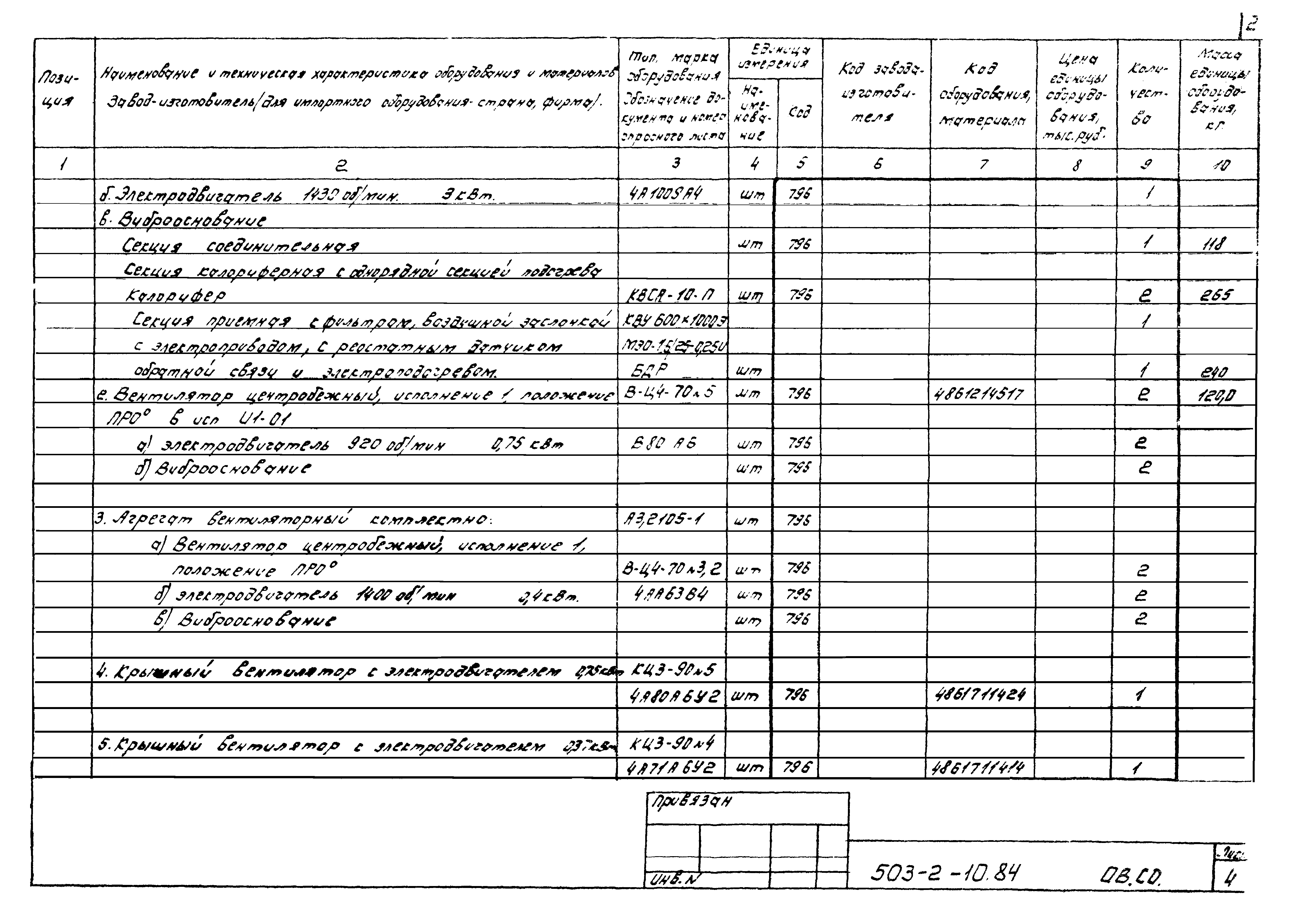 Типовой проект 503-2-10.84